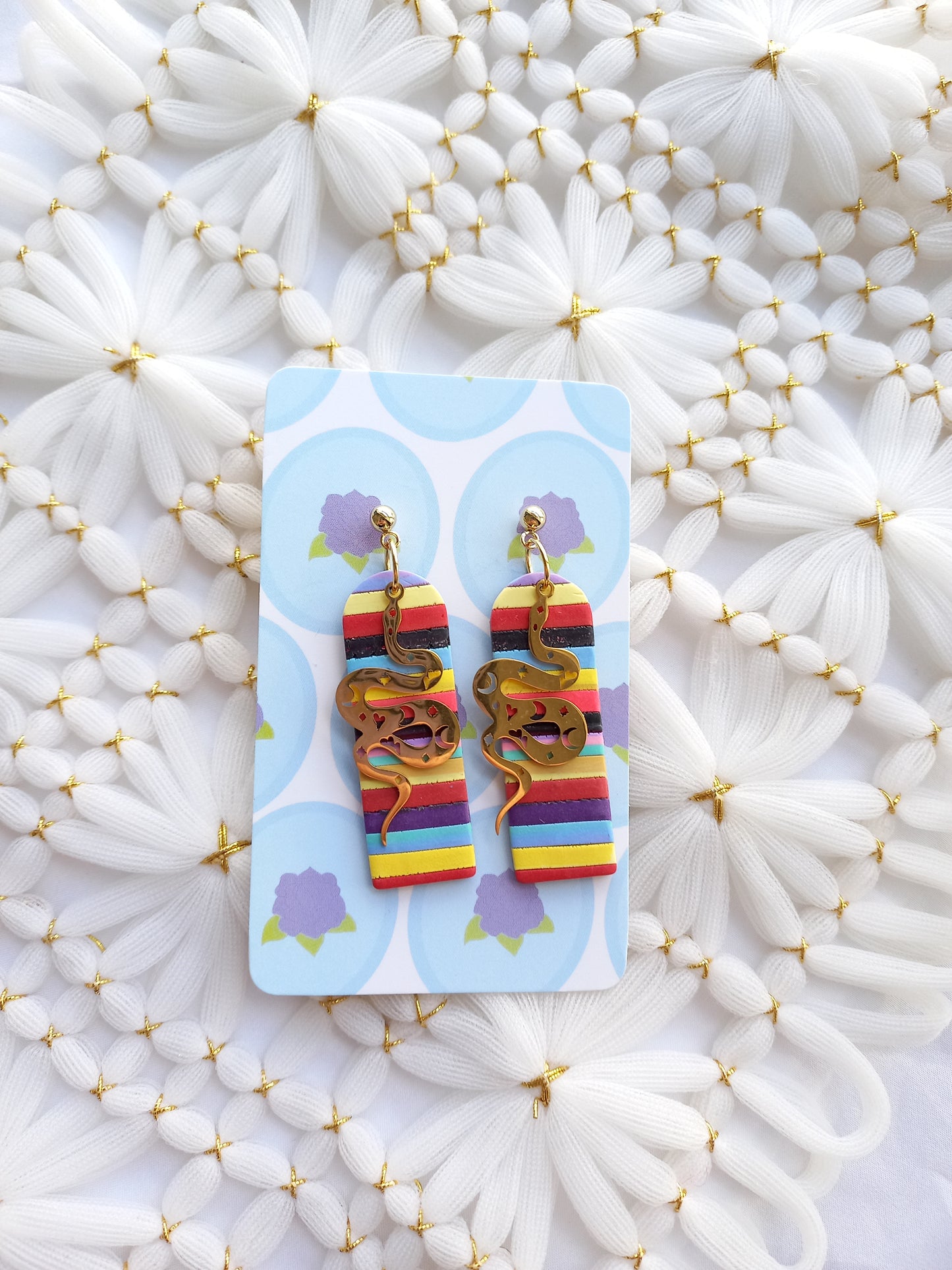 Stripe Snake Arch Earrings | Stripes Collection