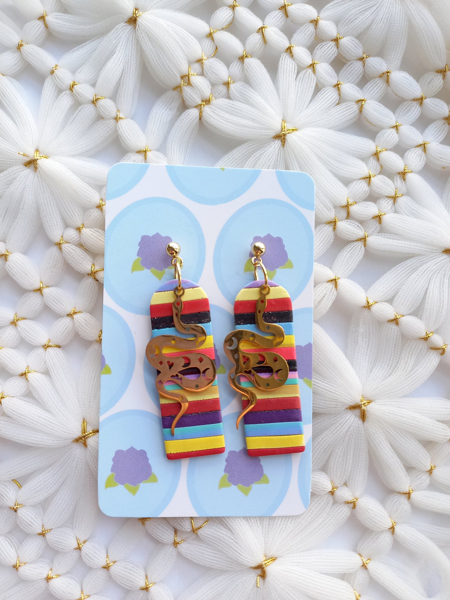 Stripe Snake Arch Earrings | Stripes Collection