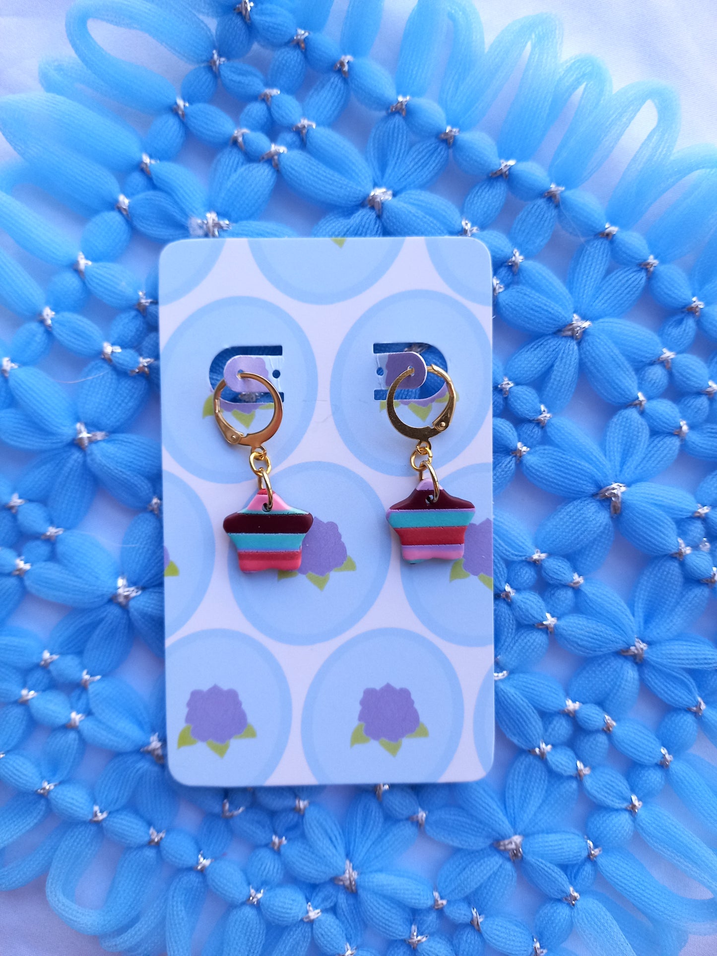 Striped Star Huggie Earrings | Stripes Collection