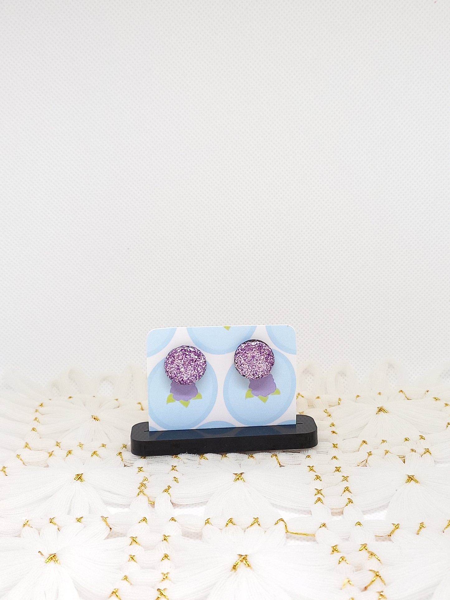 Purple Glittery Stud Earrings | Sparkles Collection