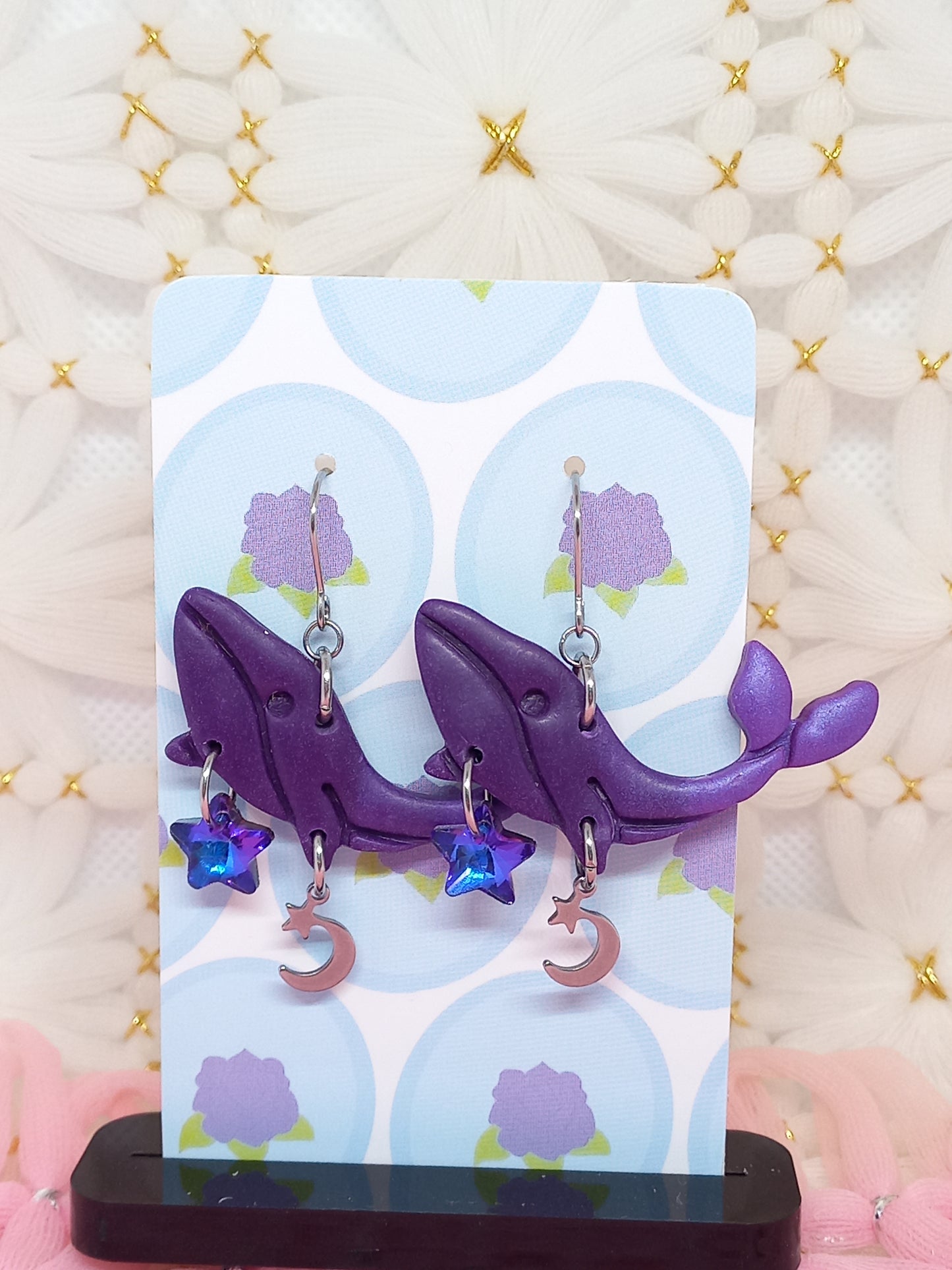 Purple Ombré Whale Earrings | Sea Critters
