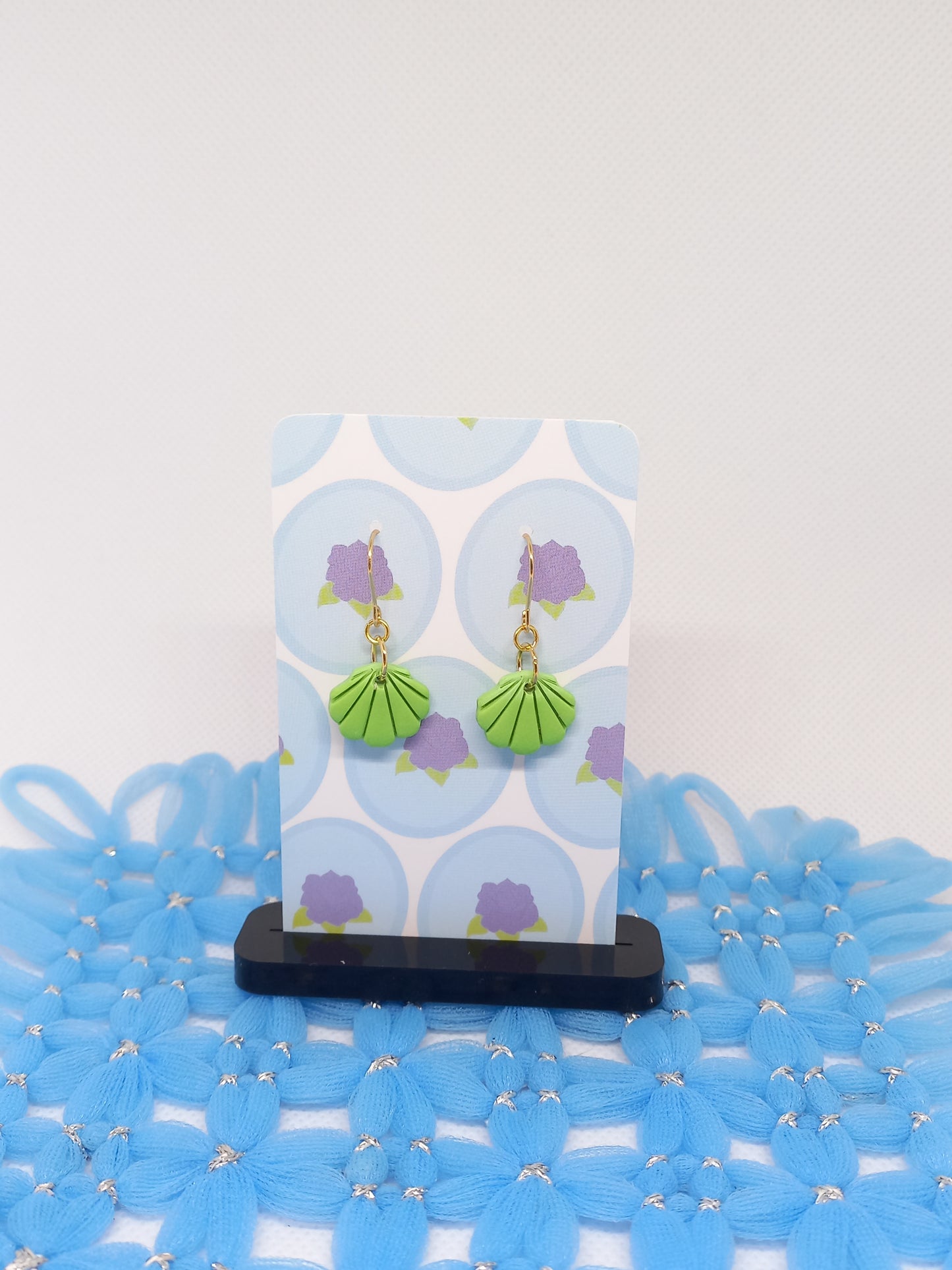 Lime Green Sea Shell Earrings | Sea Critters