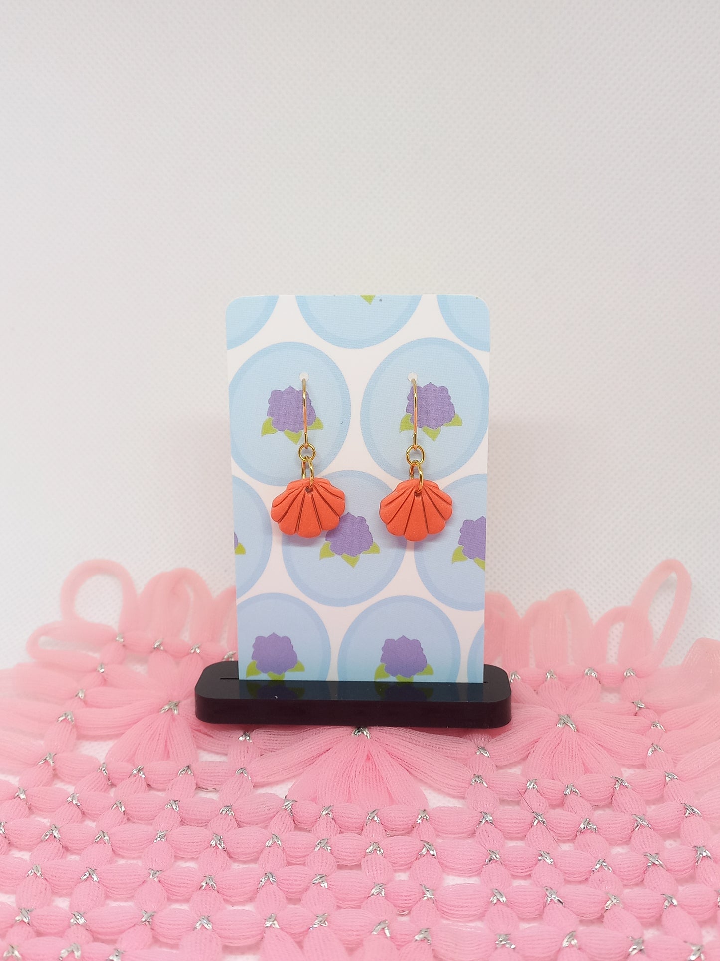 Orange Sea Shell Earrings | Sea Critters