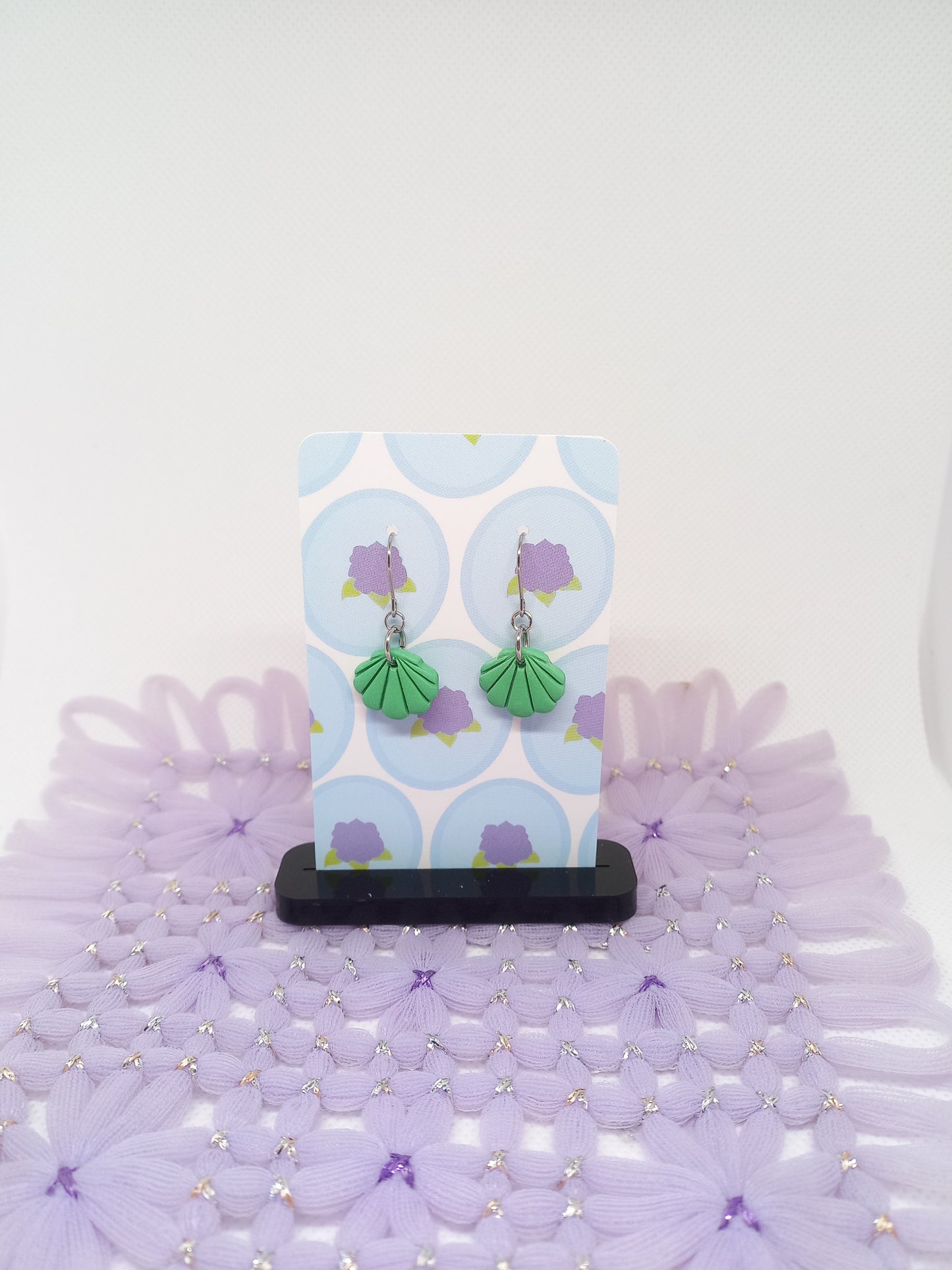 Green Sea Shell Earrings | Sea Critters