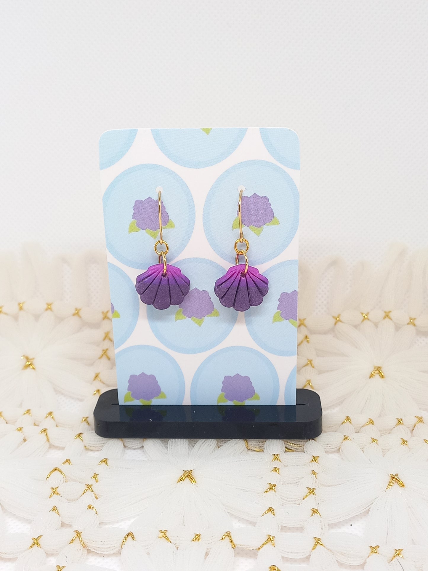Purple Ombré Sea Shell Earrings | Sea Critters