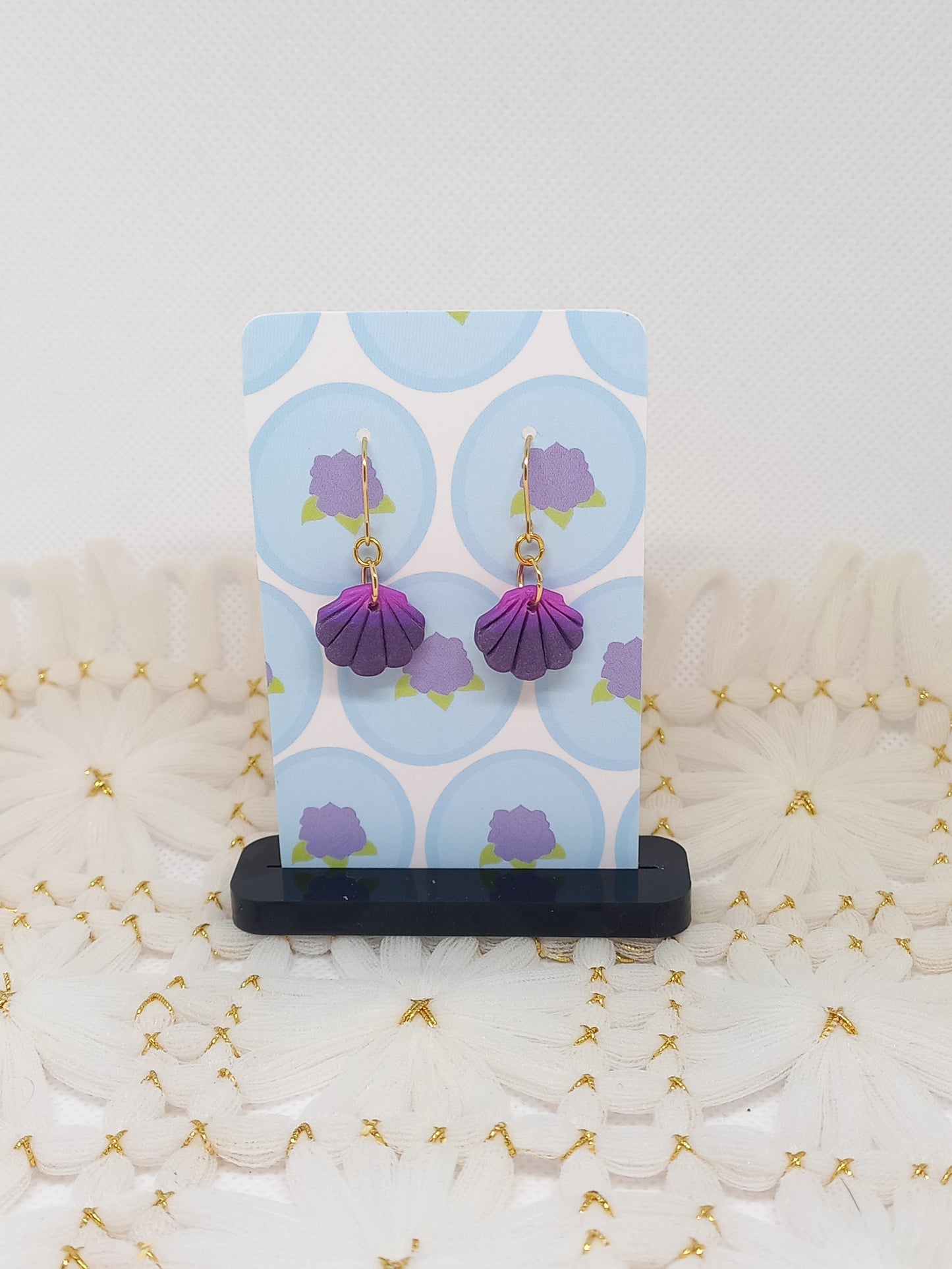 Purple Ombré Sea Shell Earrings | Sea Critters