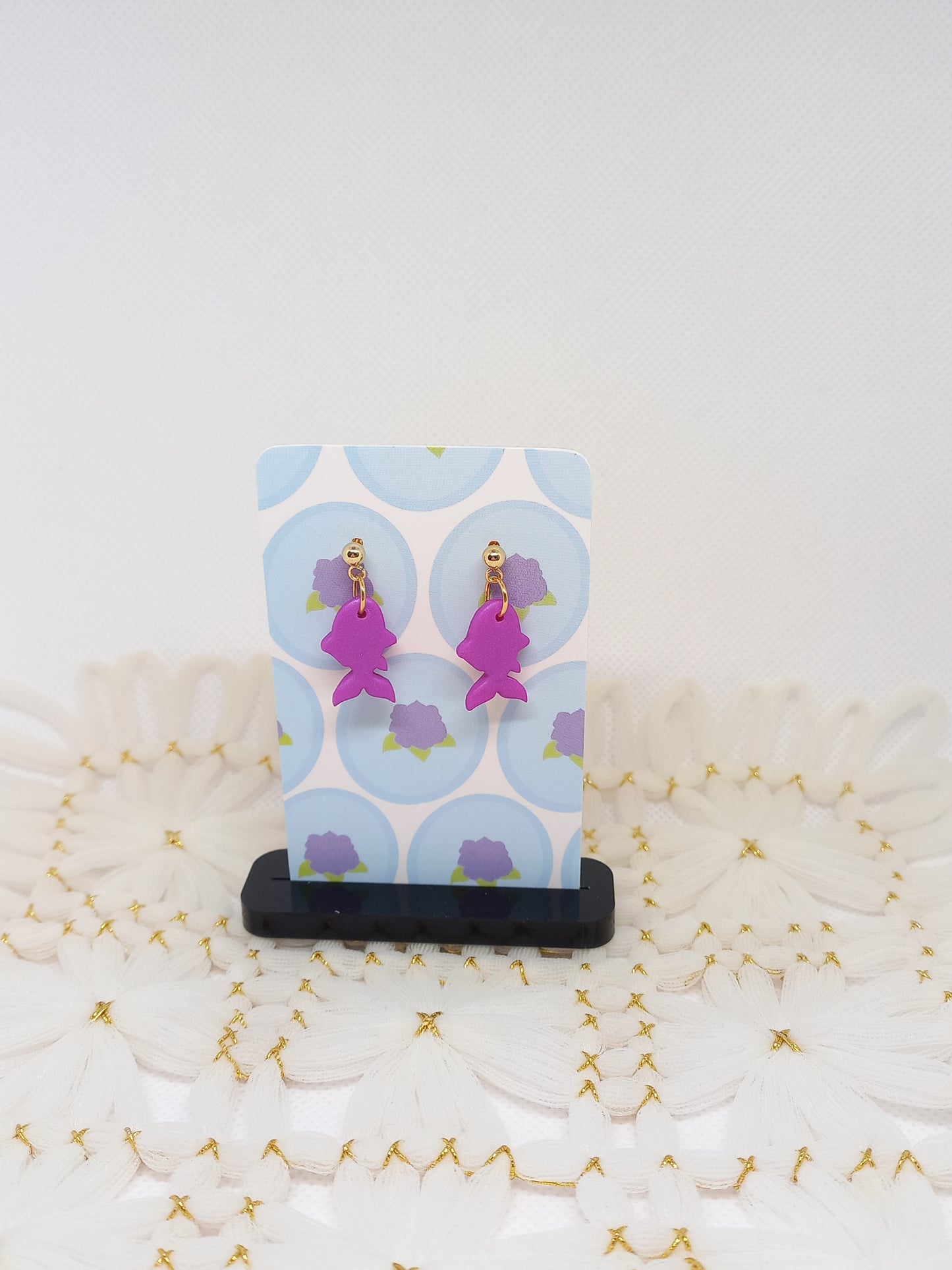 Purple Shimmery Goldfish Earrings | Sea Critters