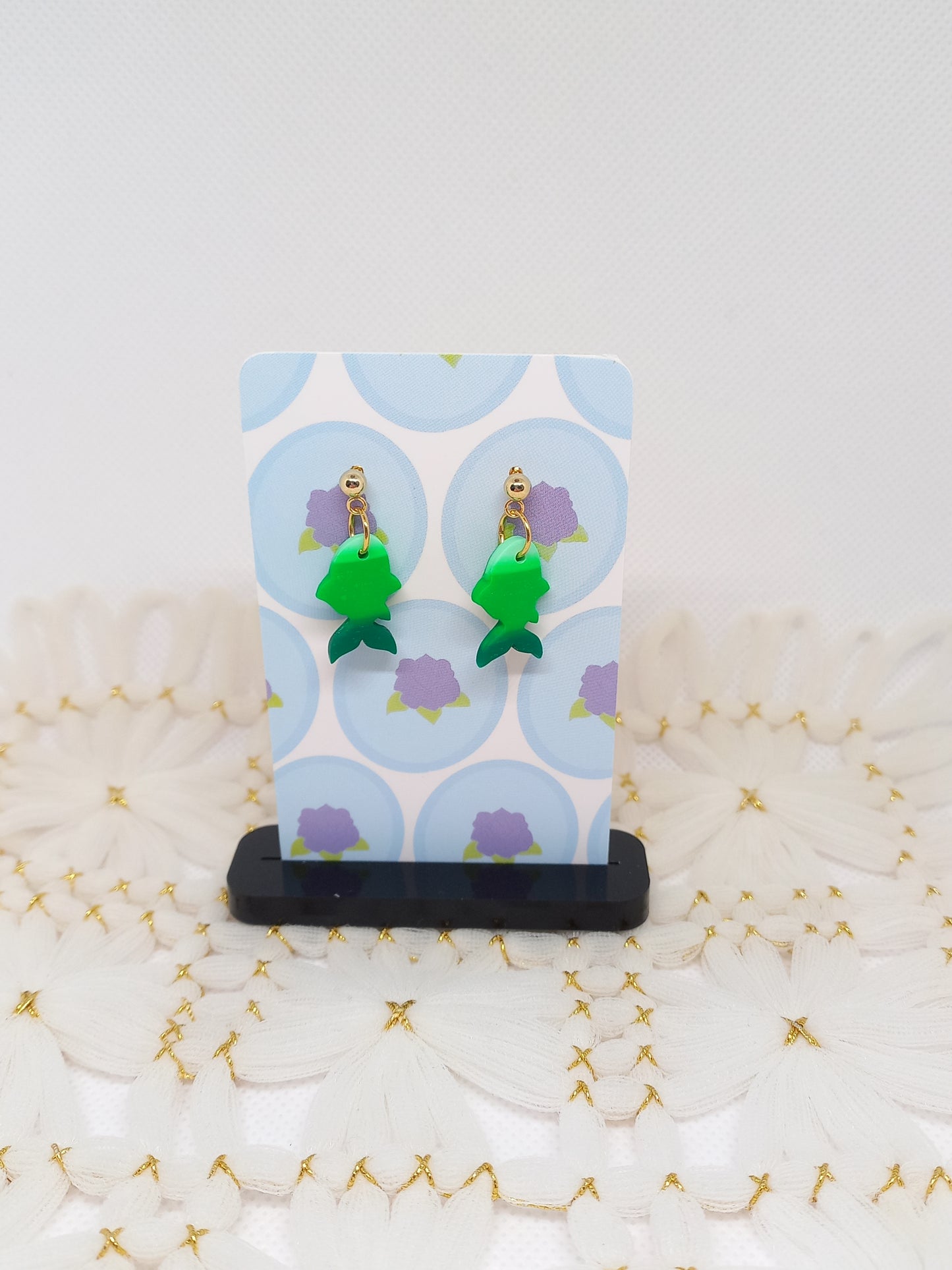 Green Ombré Goldfish Earrings | Sea Critters