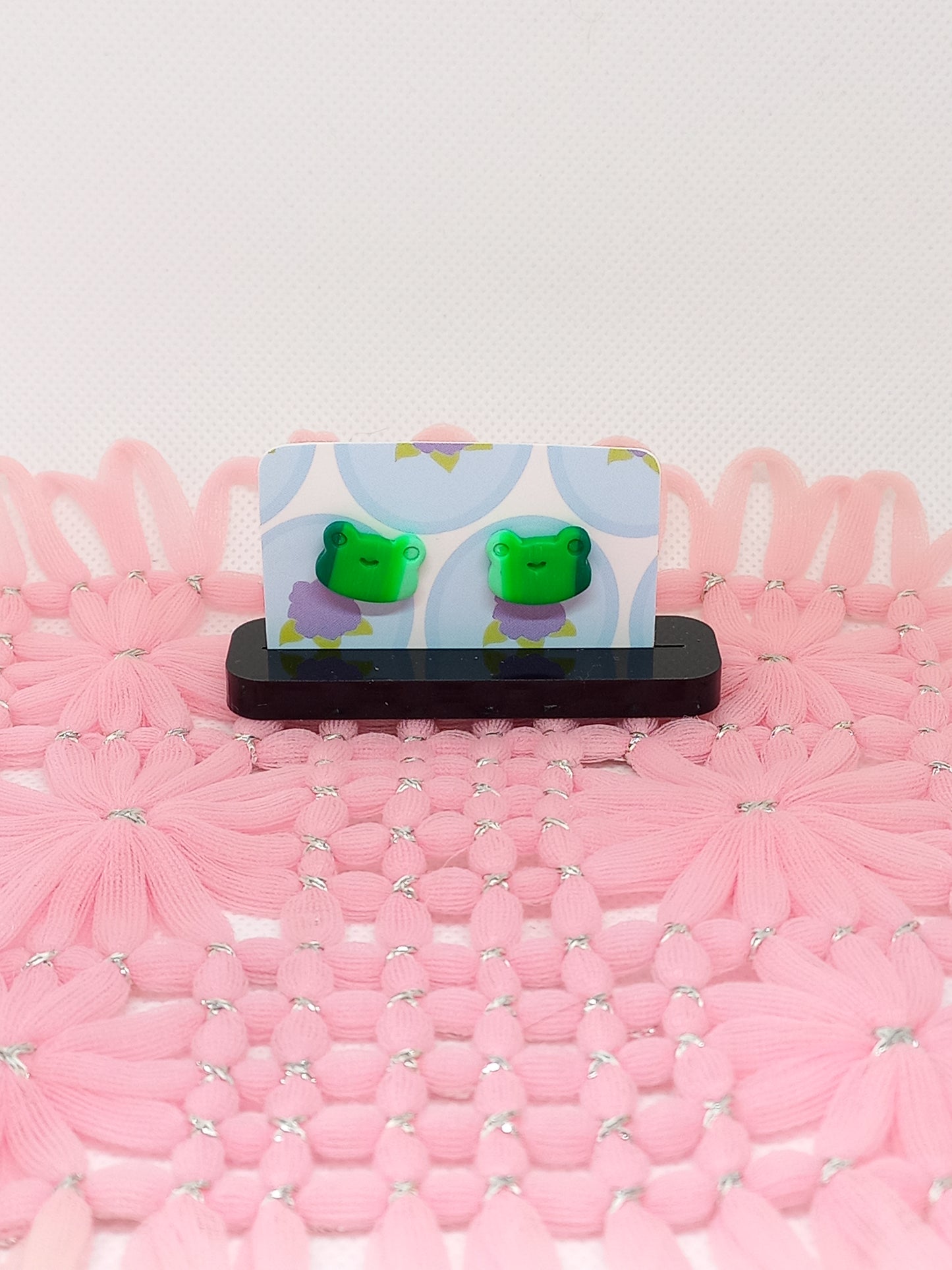 Green Striped Frog Studs | Sea Critters