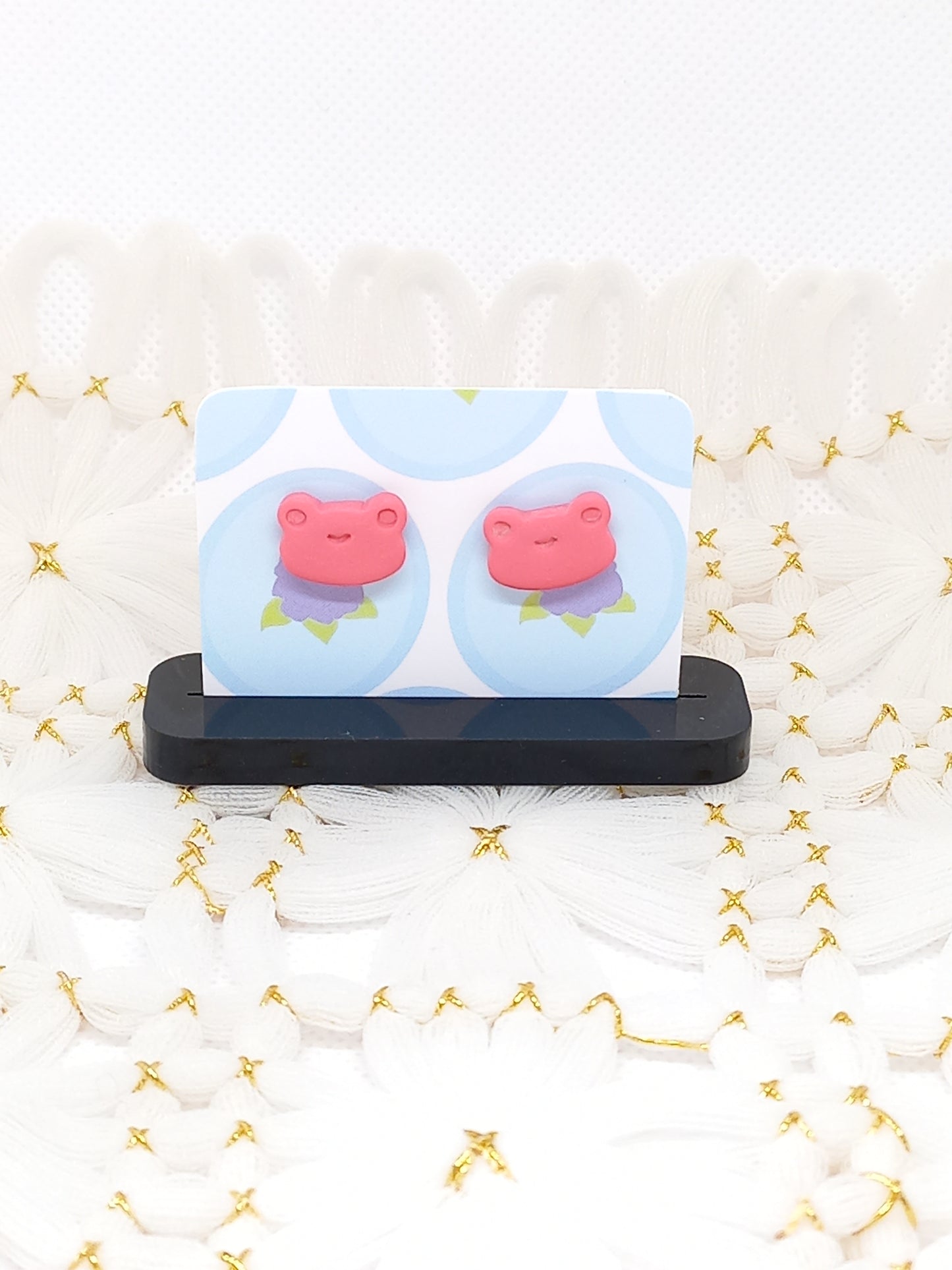 Pink Frog Studs | Sea Critters