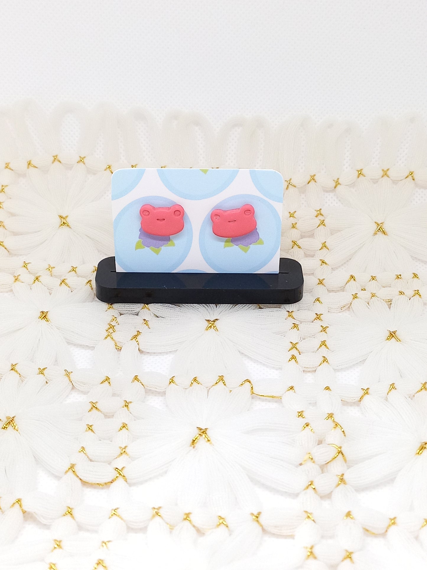 Pink Frog Studs | Sea Critters