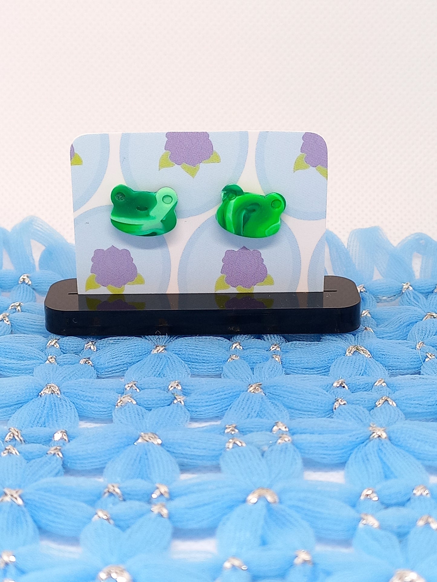 Green Marbled Frog Studs | Sea Critters