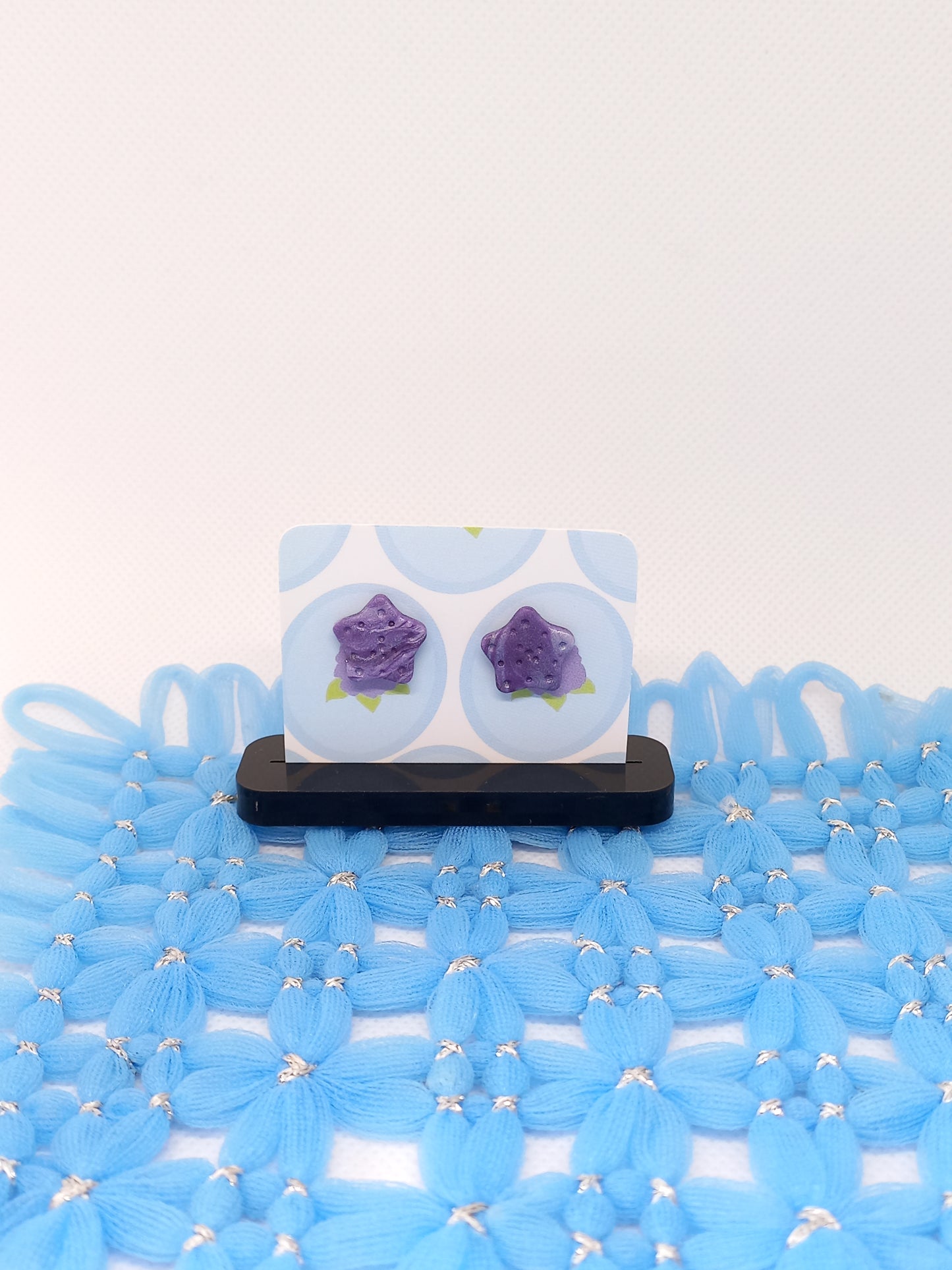 Purple & Silver Shimmery Starfish Studs | Sea Critters