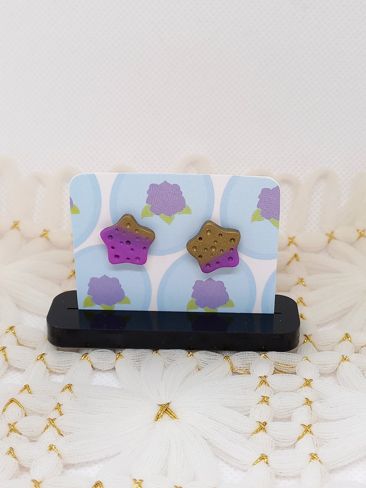 Gold & Purple Shimmery Studs | Sea Critters
