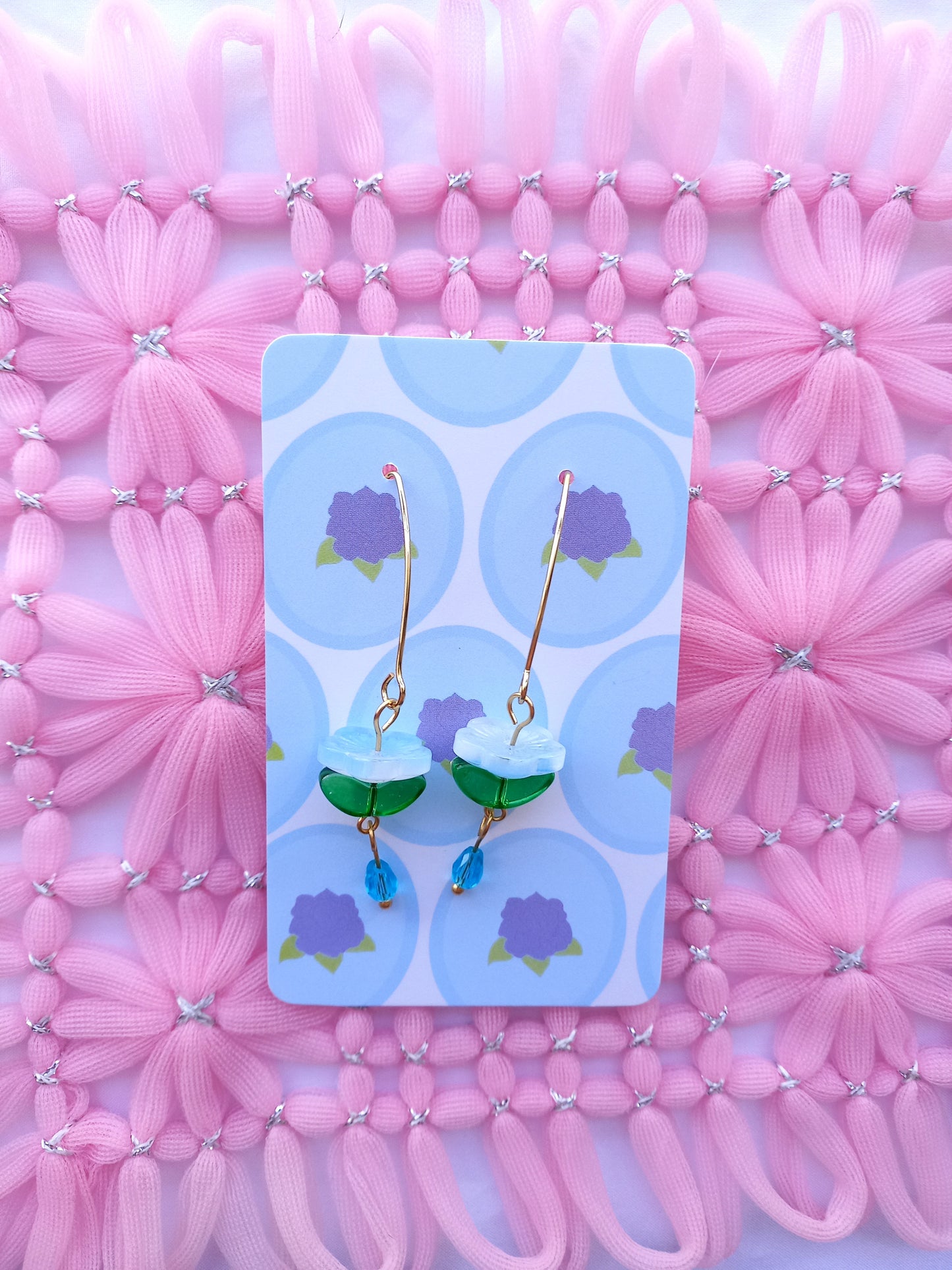 Light Blue Flower Drop Earrings | Flower Power