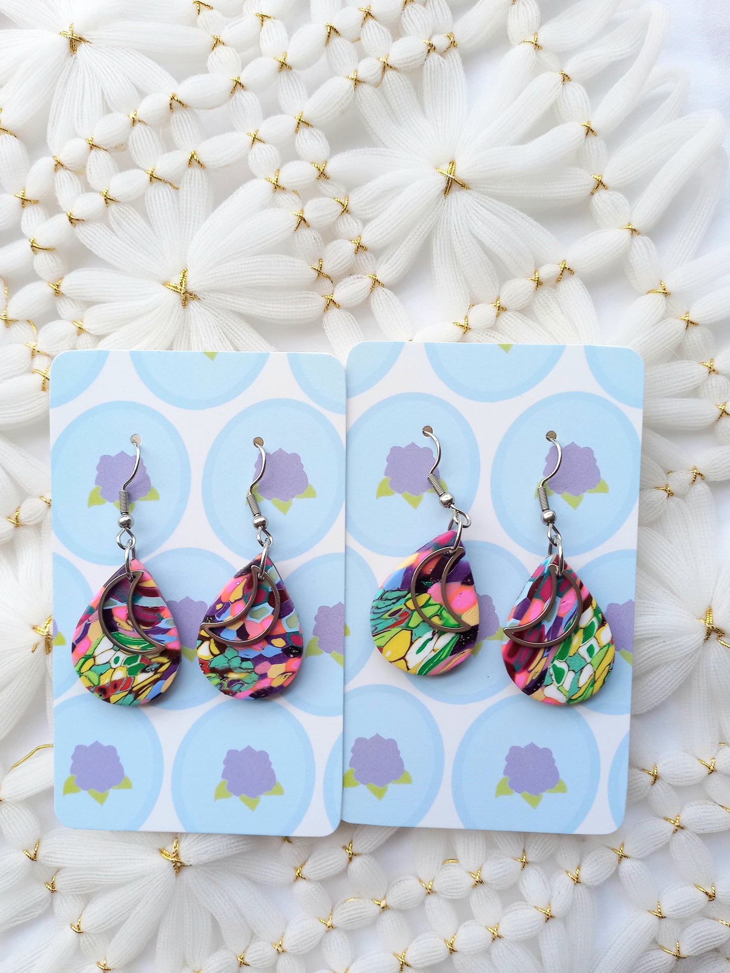 Multicoloured Teardrop Earrings
