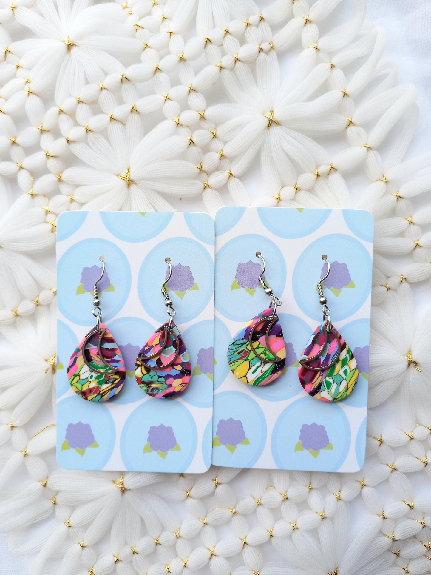 Multicoloured Teardrop Earrings