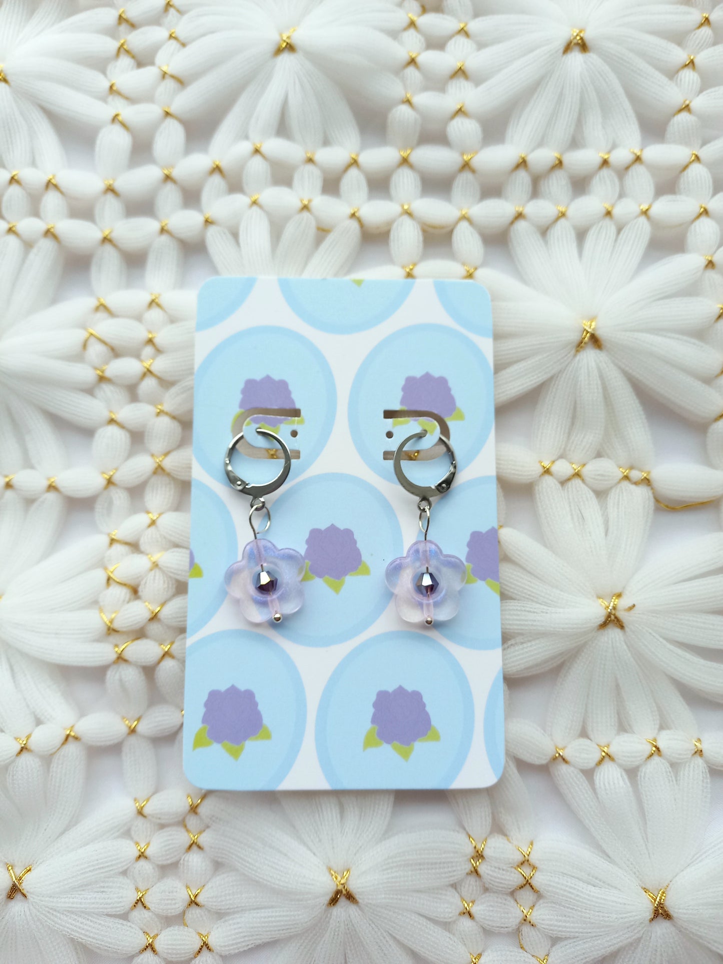 Purple Acrylic Flower Earrings | Flower Power
