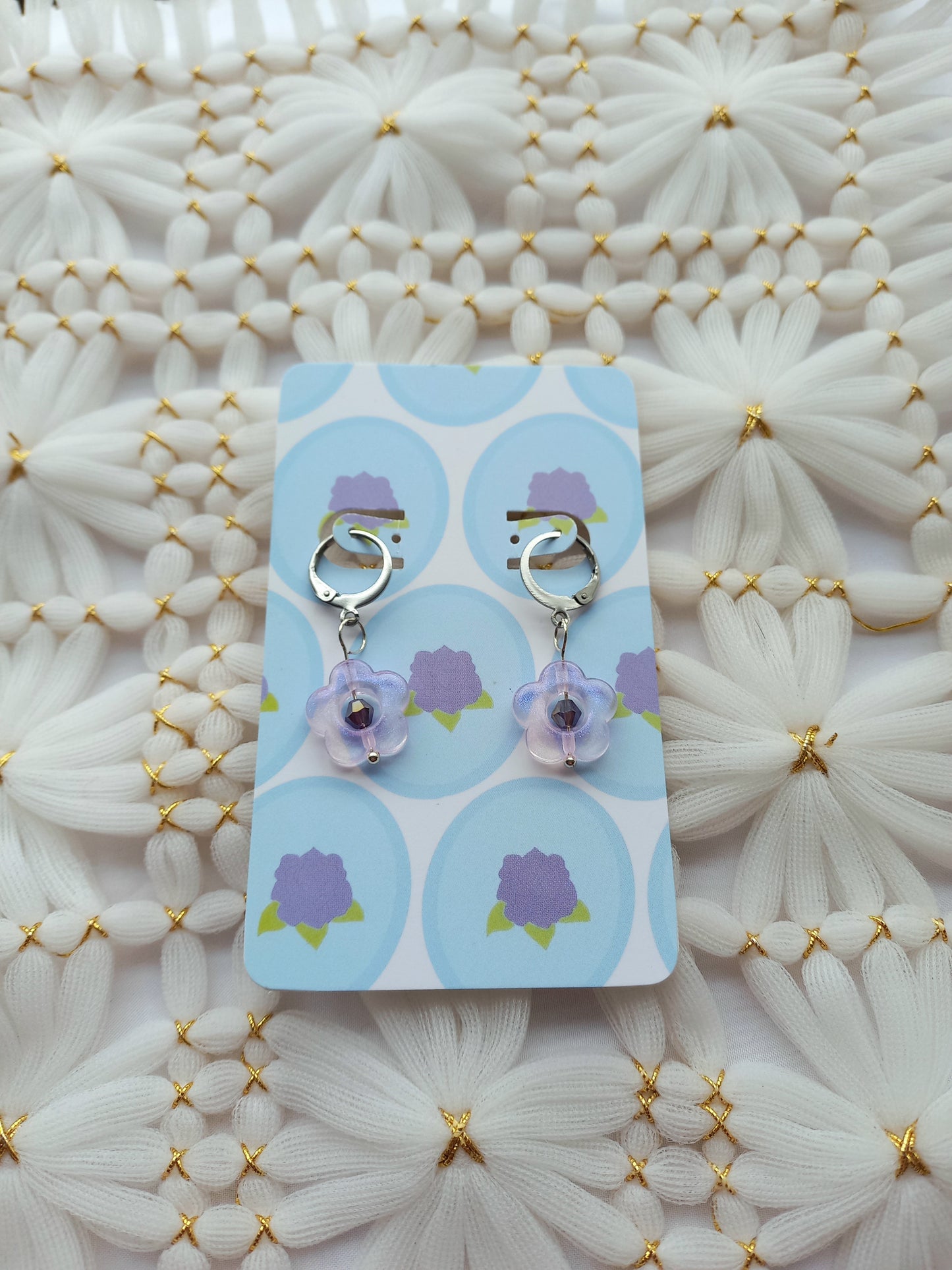 Purple Acrylic Flower Earrings | Flower Power