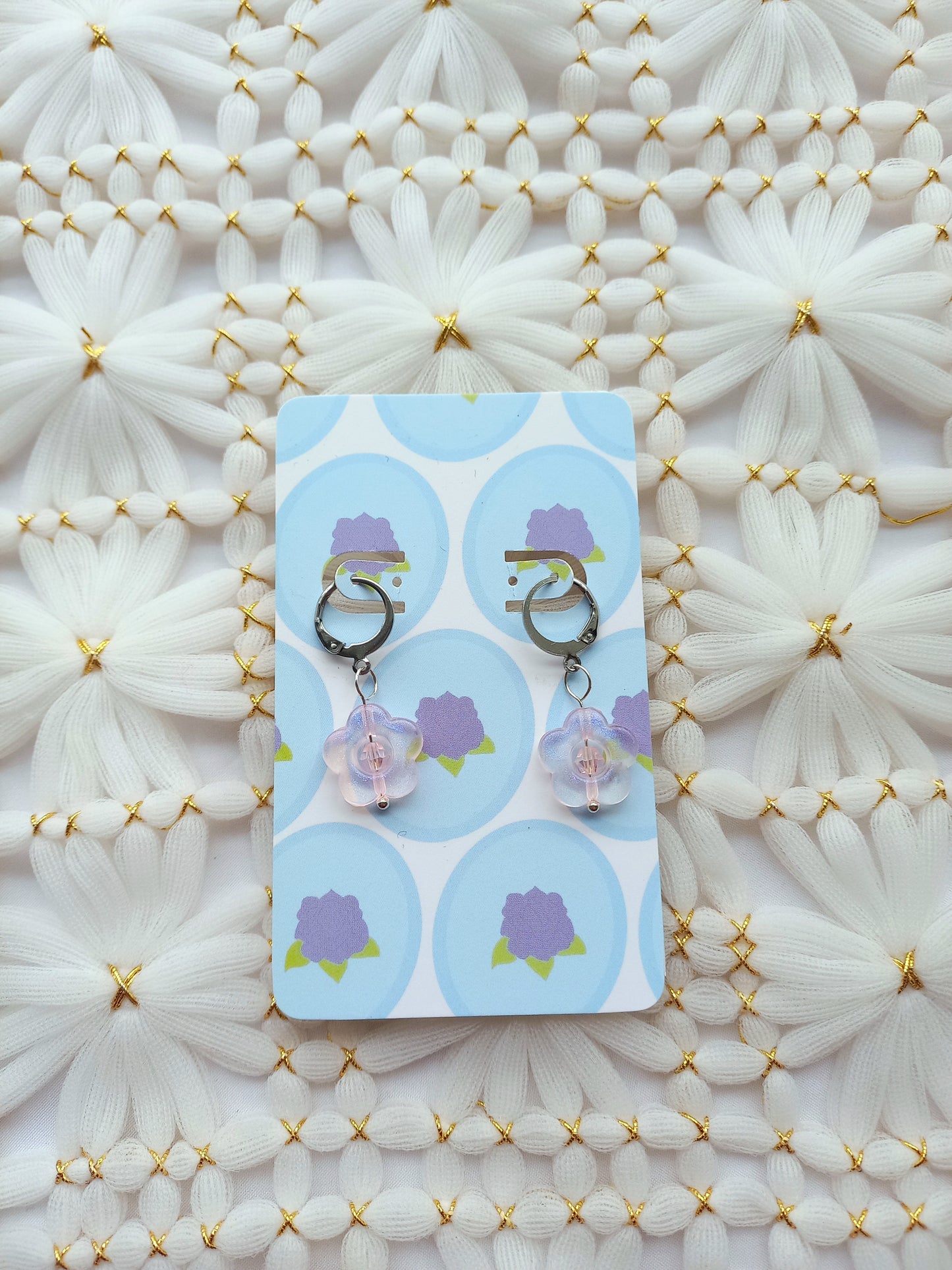 Pink Acrylic Flower Earrings | Flower Power