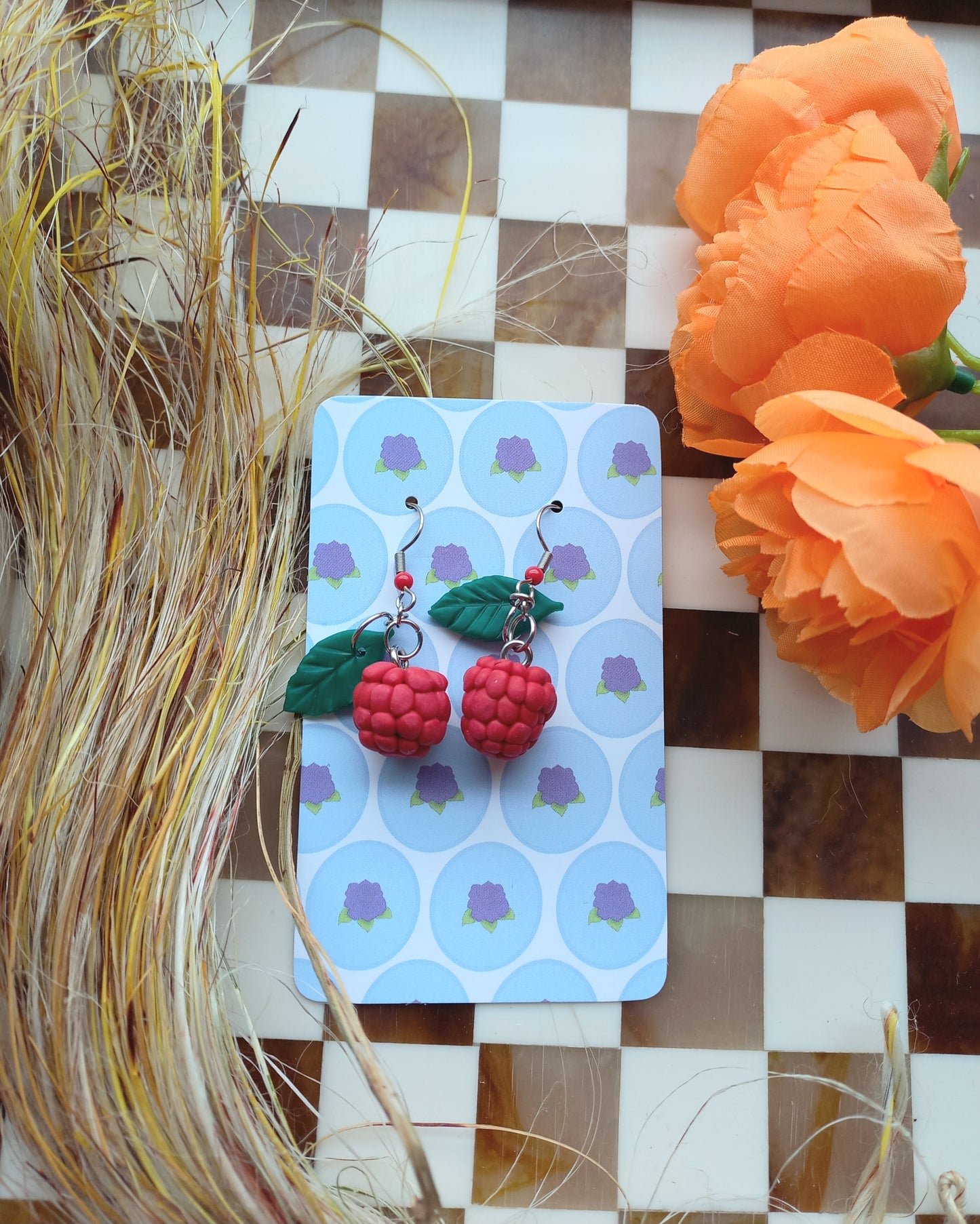 Raspberry Earrings