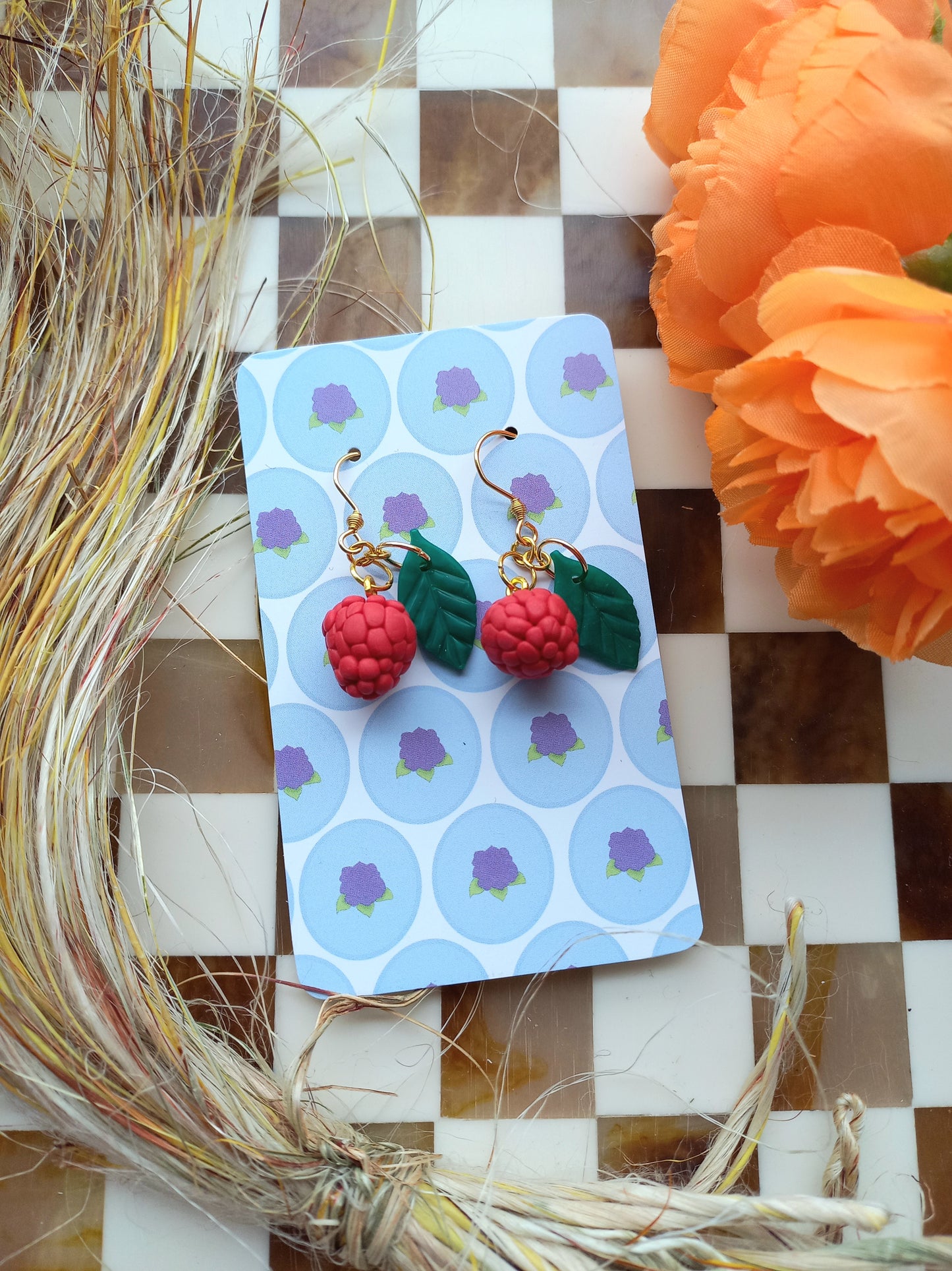 Raspberry Earrings