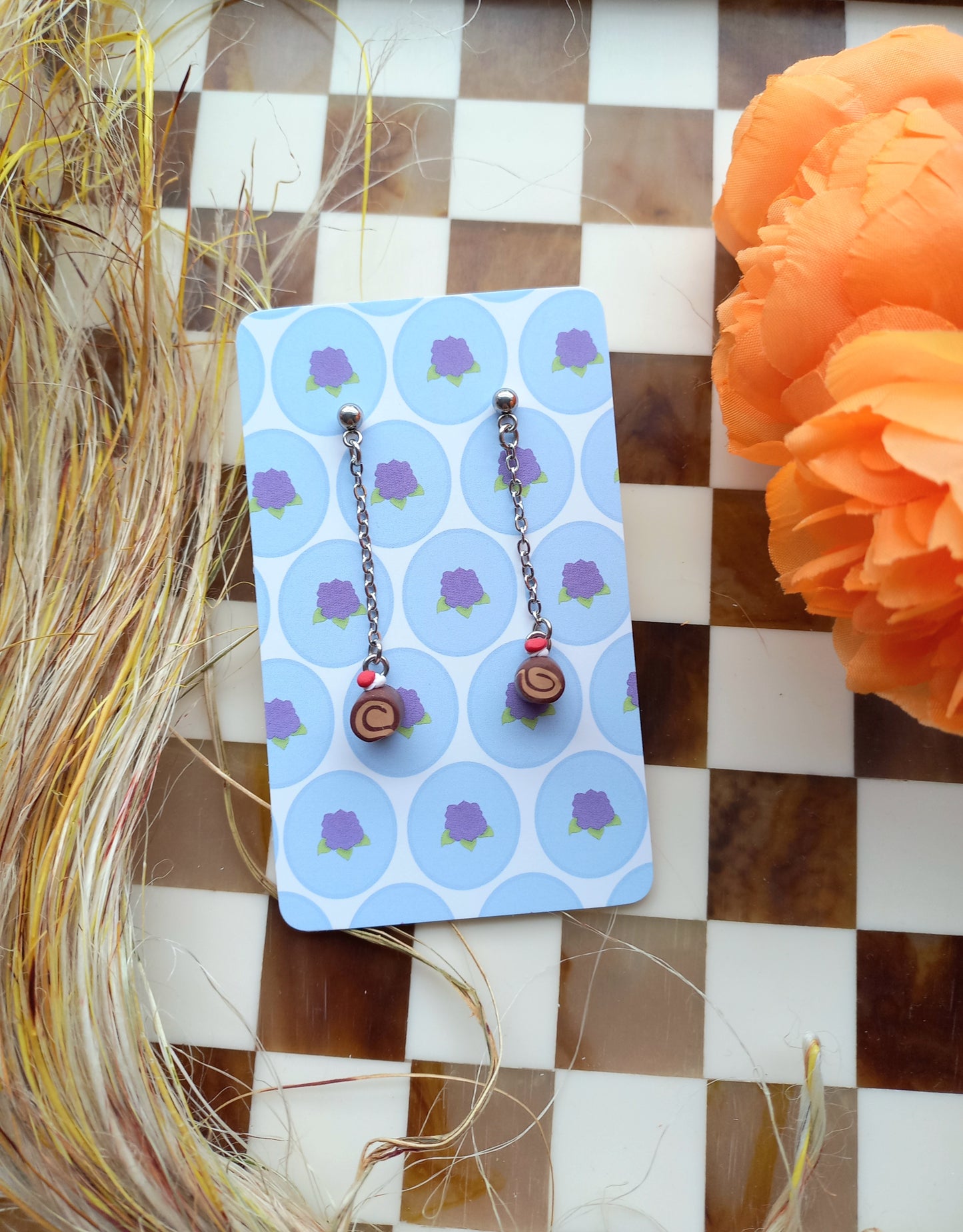 Chocolate Log Earrings