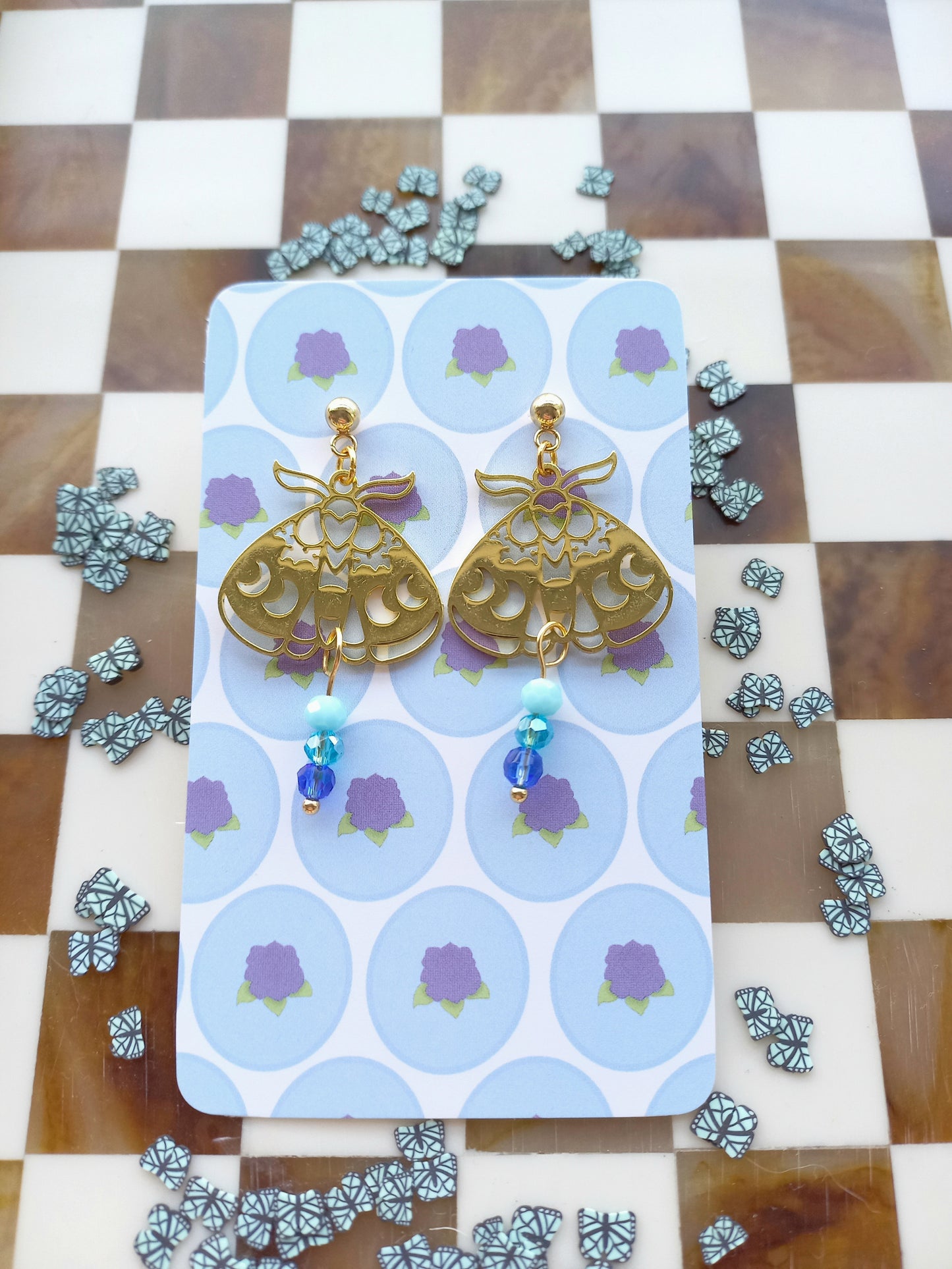 Celestial Moth Earrings