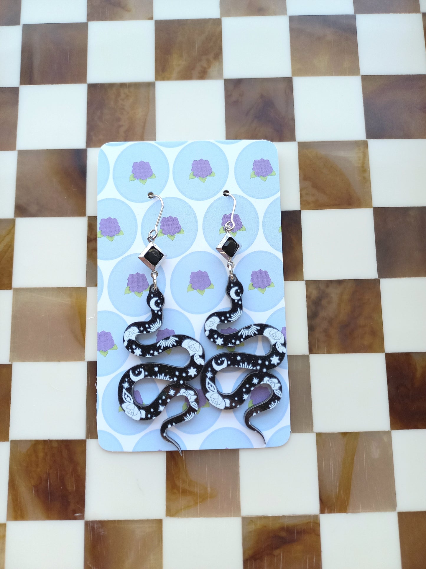 Black Snake Earrings