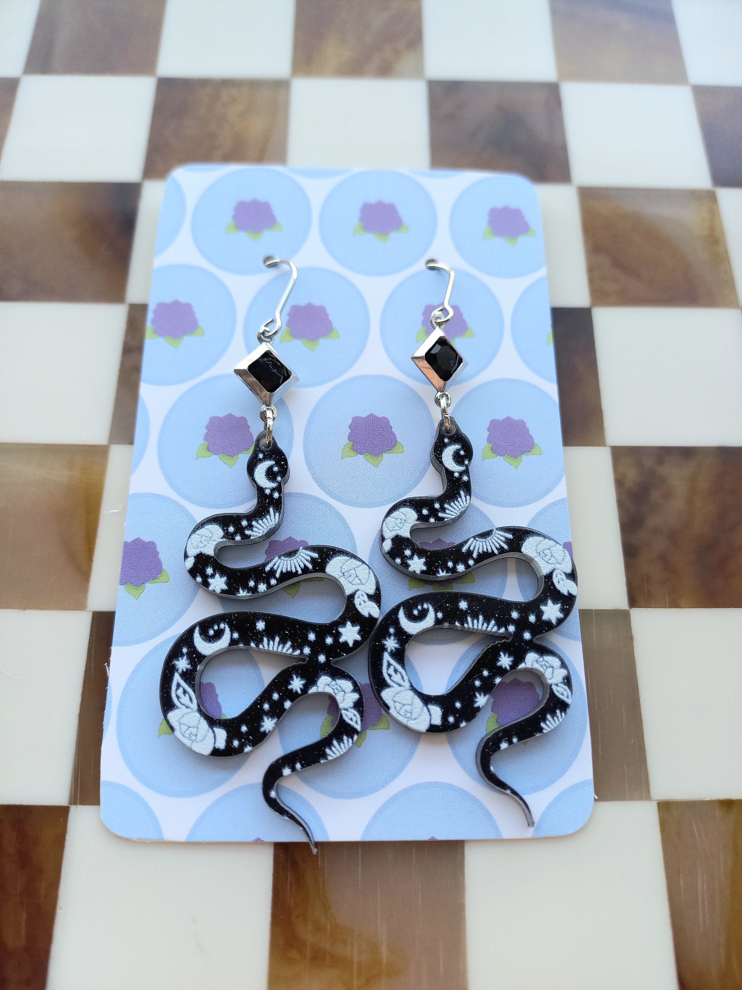 Black Snake Earrings
