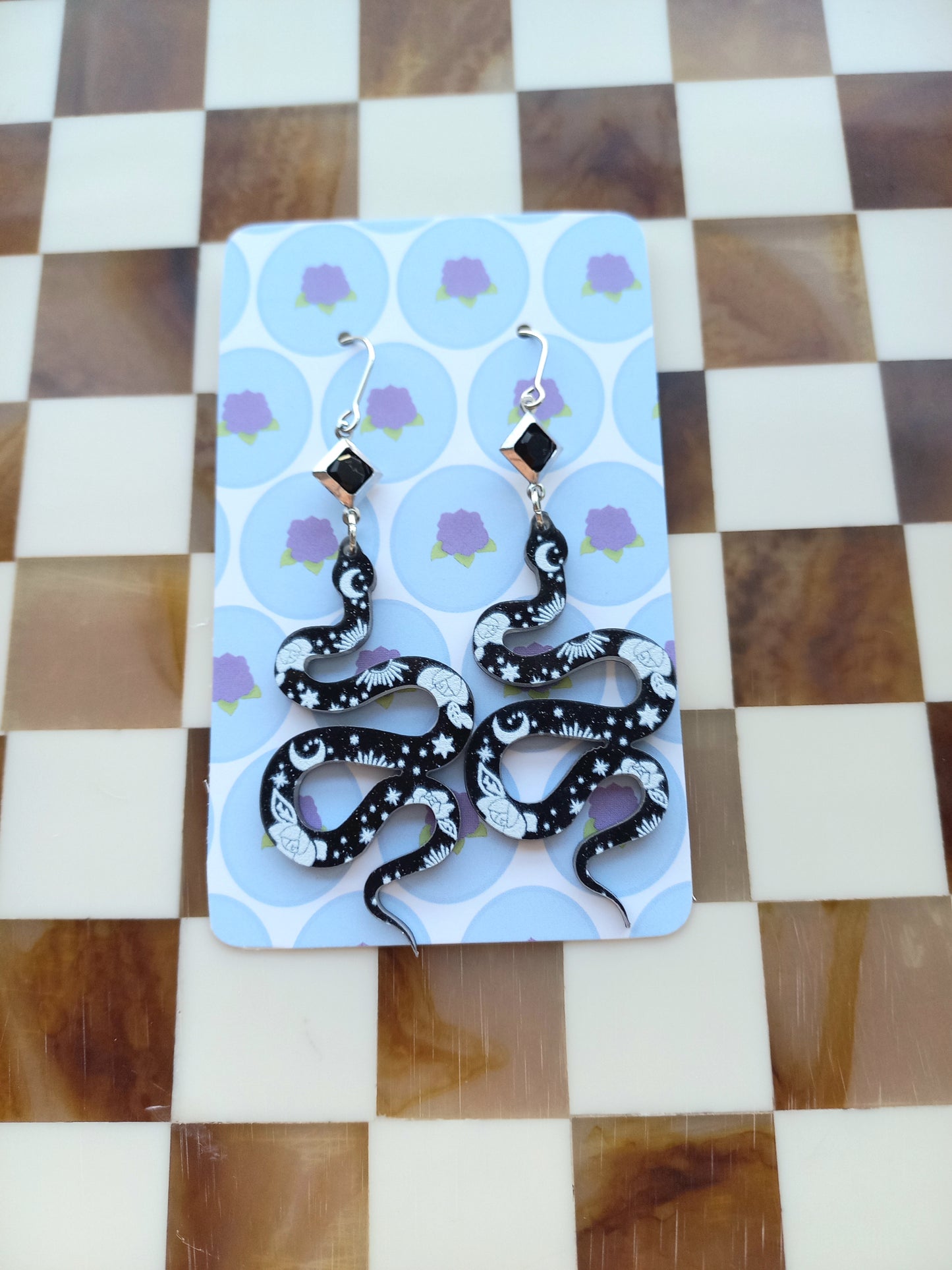Black Snake Earrings