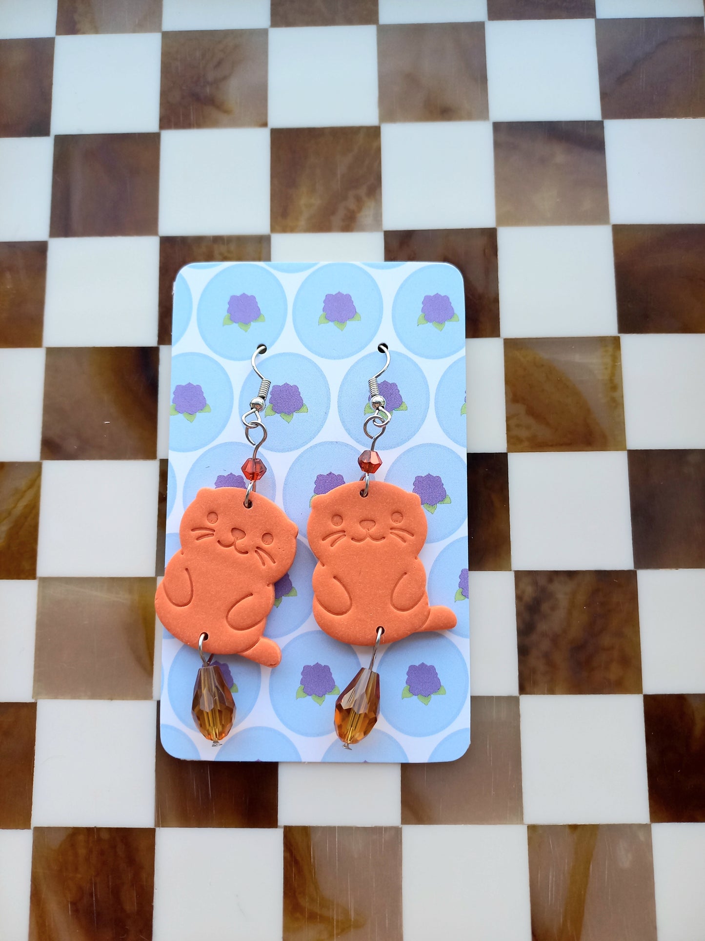 Tangerine Otter Earrings