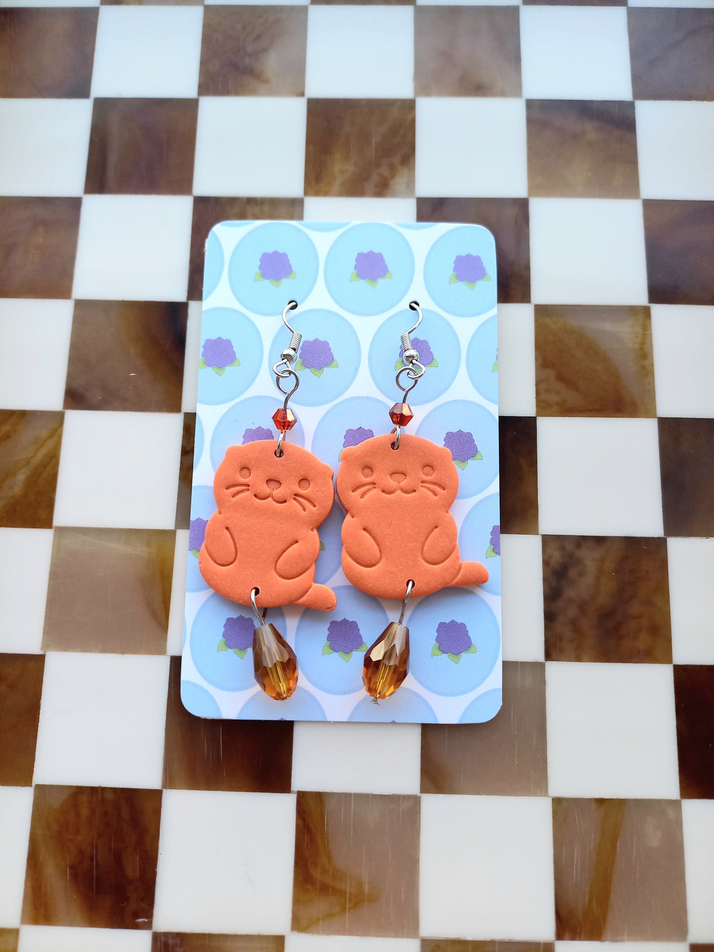 Tangerine Otter Earrings