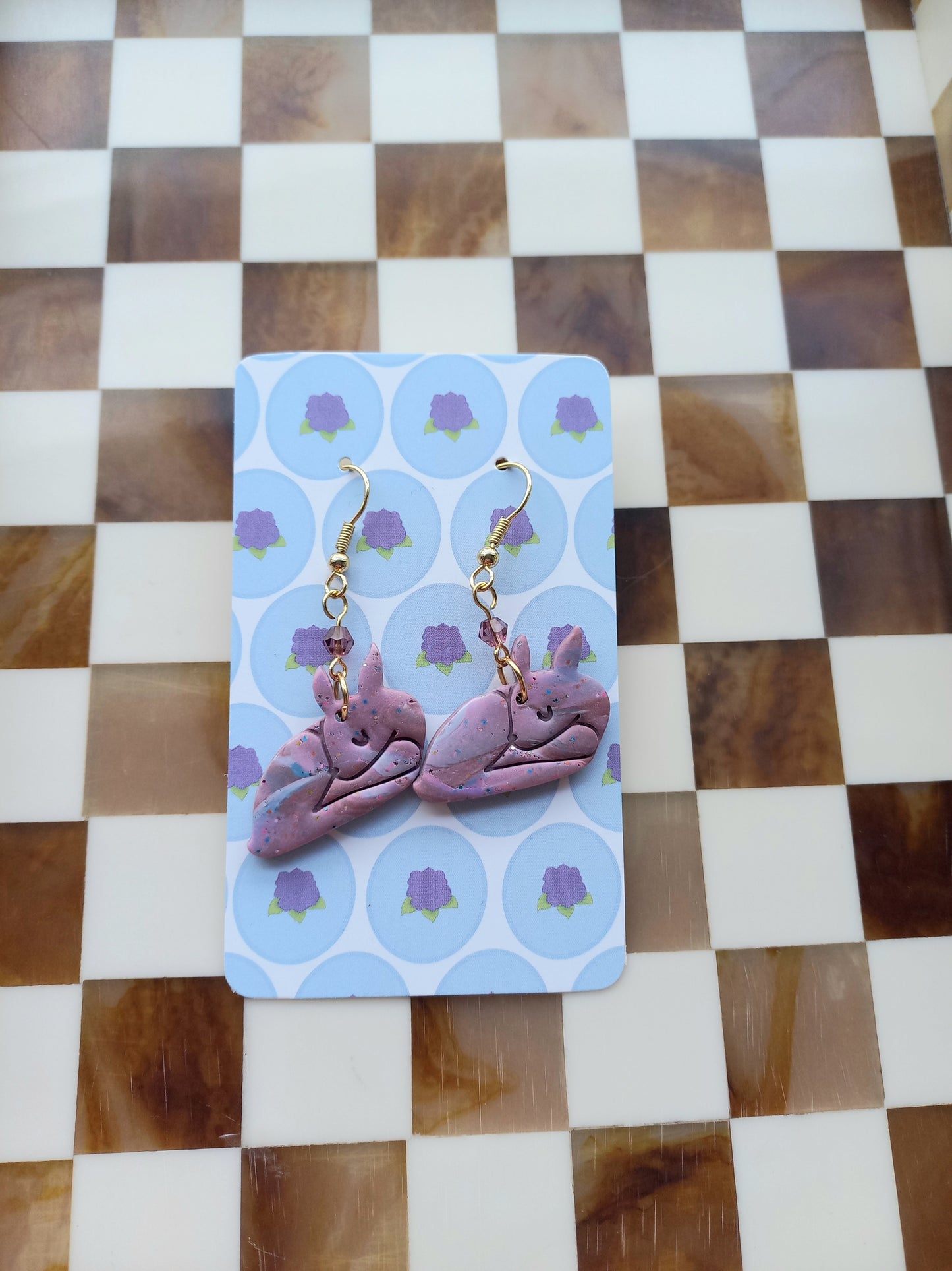 Sleeping Rosewood Fawn Earrings