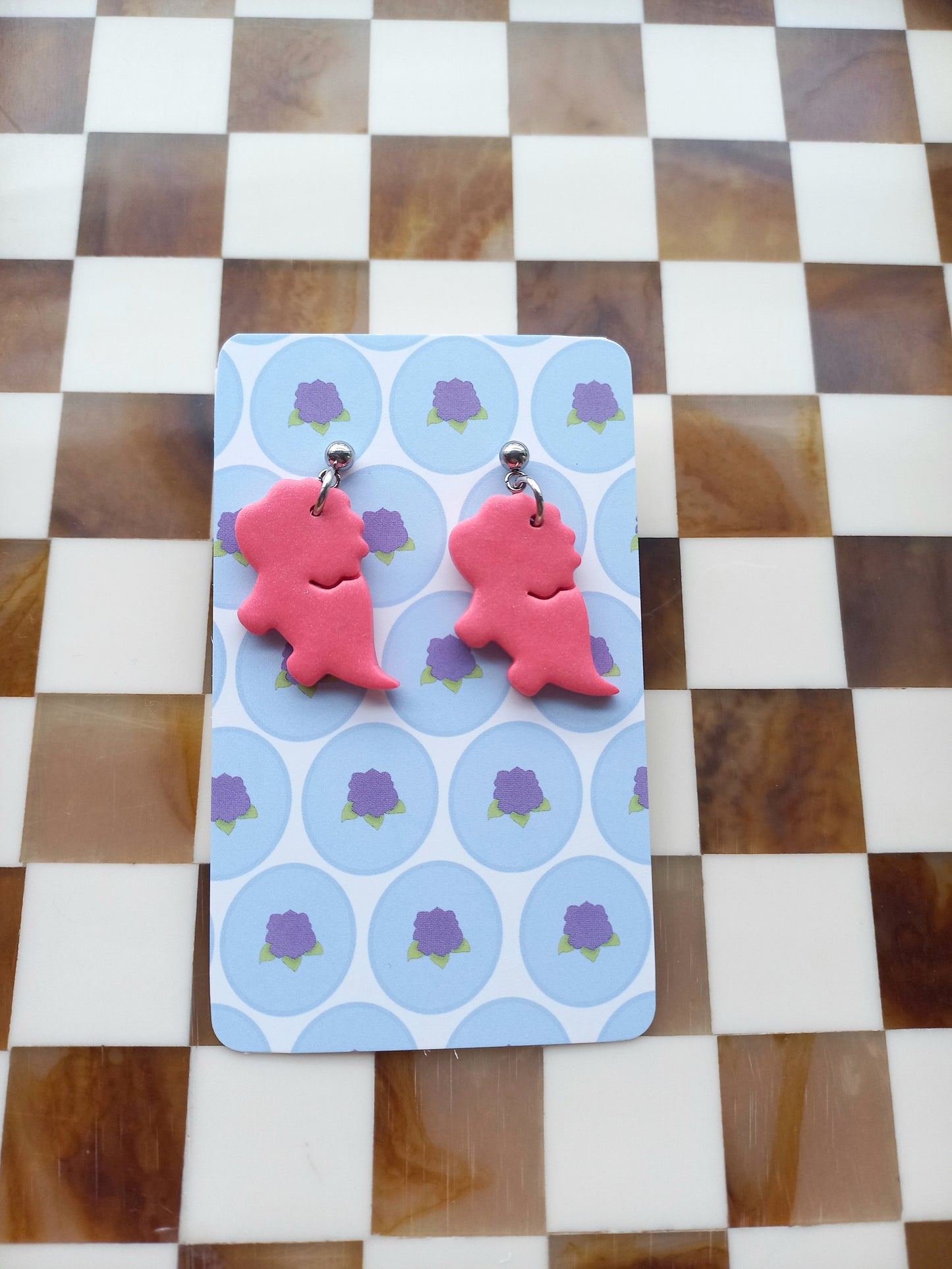 Bubblegum Triceratops Earrings