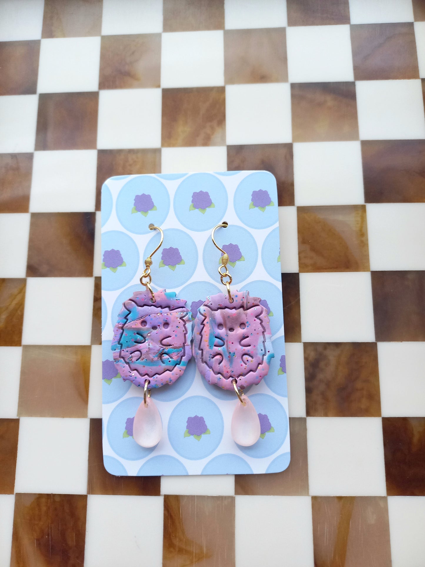 Pinky the Hedgehog Earrings