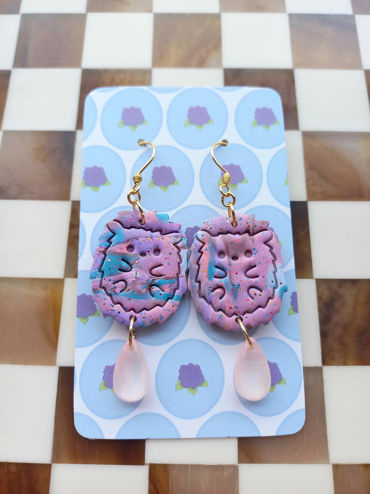 Pinky the Hedgehog Earrings