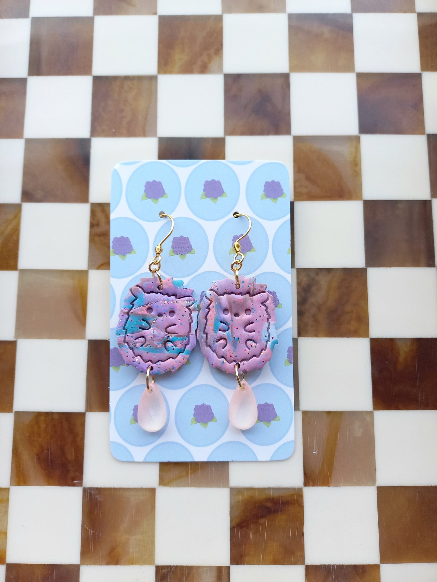 Pinky the Hedgehog Earrings
