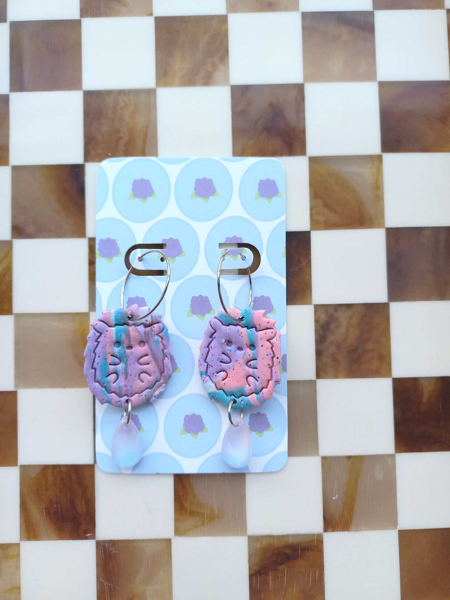 Pinky the Hedgehog Earrings