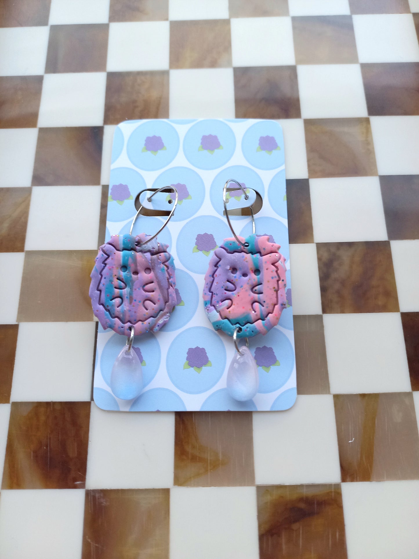 Pinky the Hedgehog Earrings