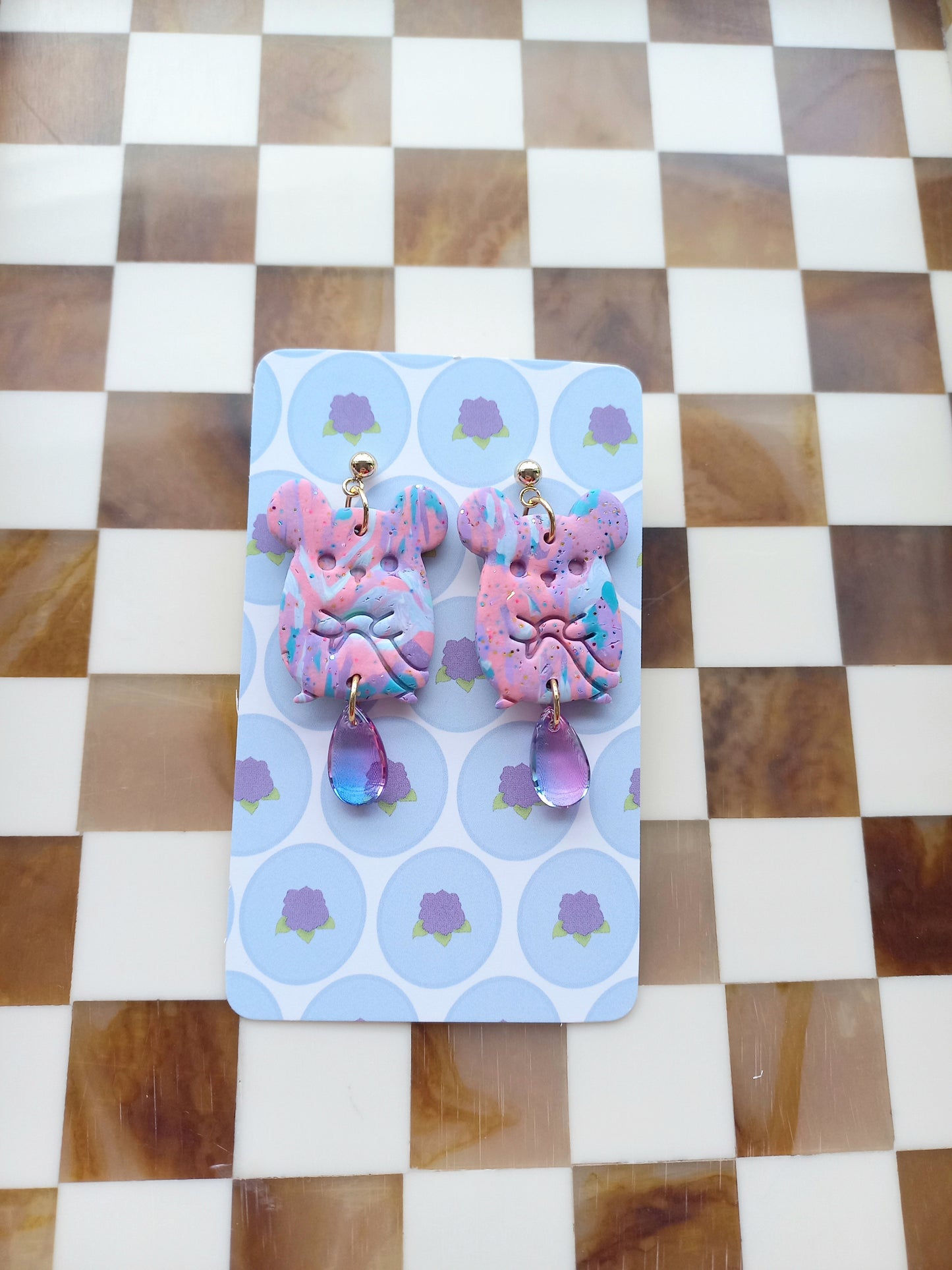 Pastel Mouse Earrings