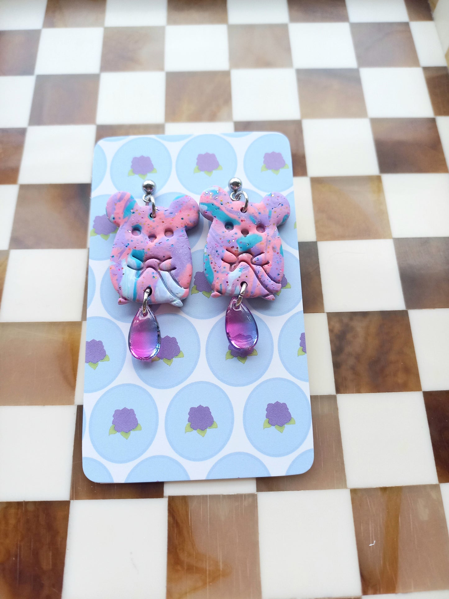 Pastel Mouse Earrings