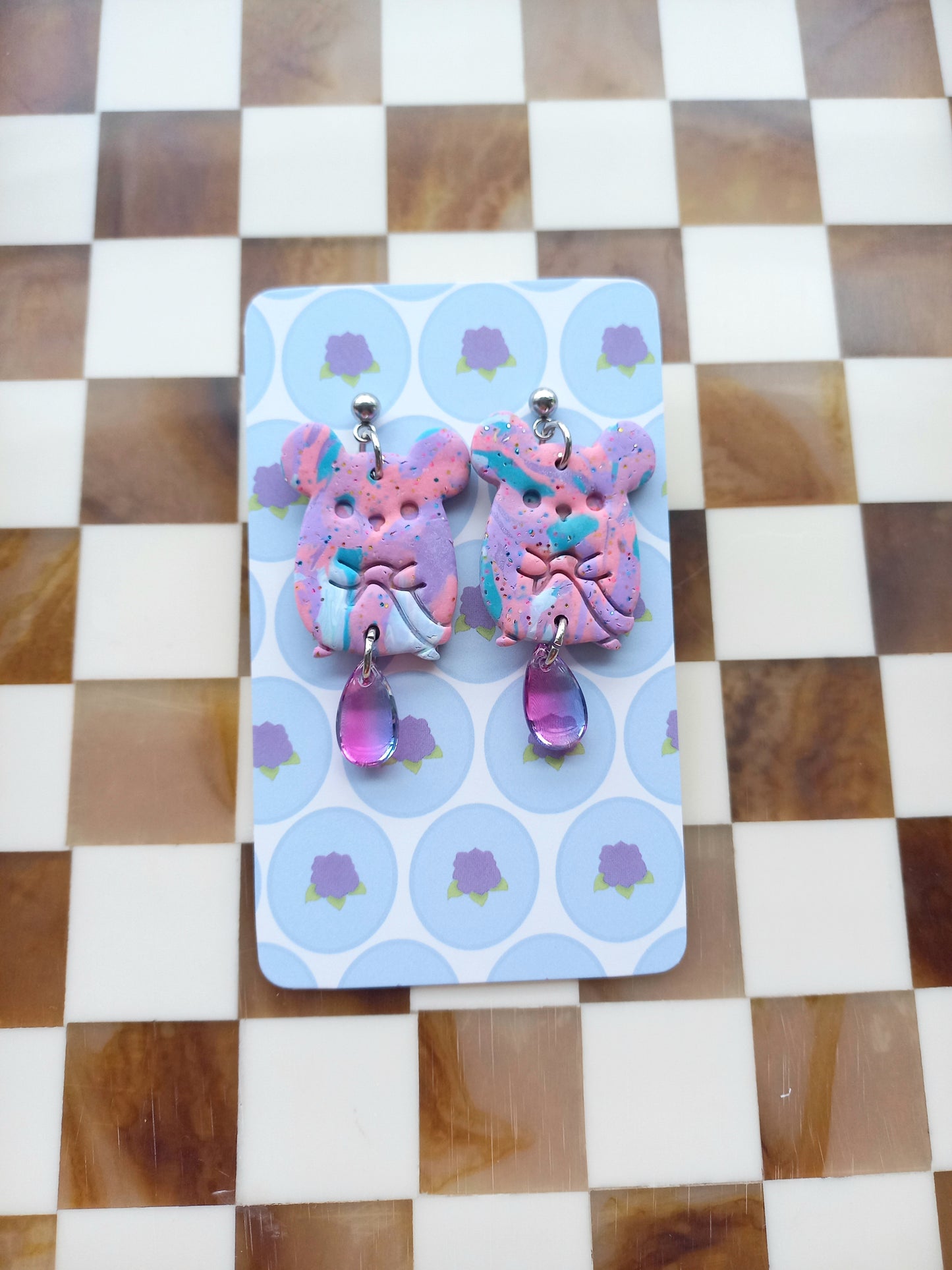 Pastel Mouse Earrings