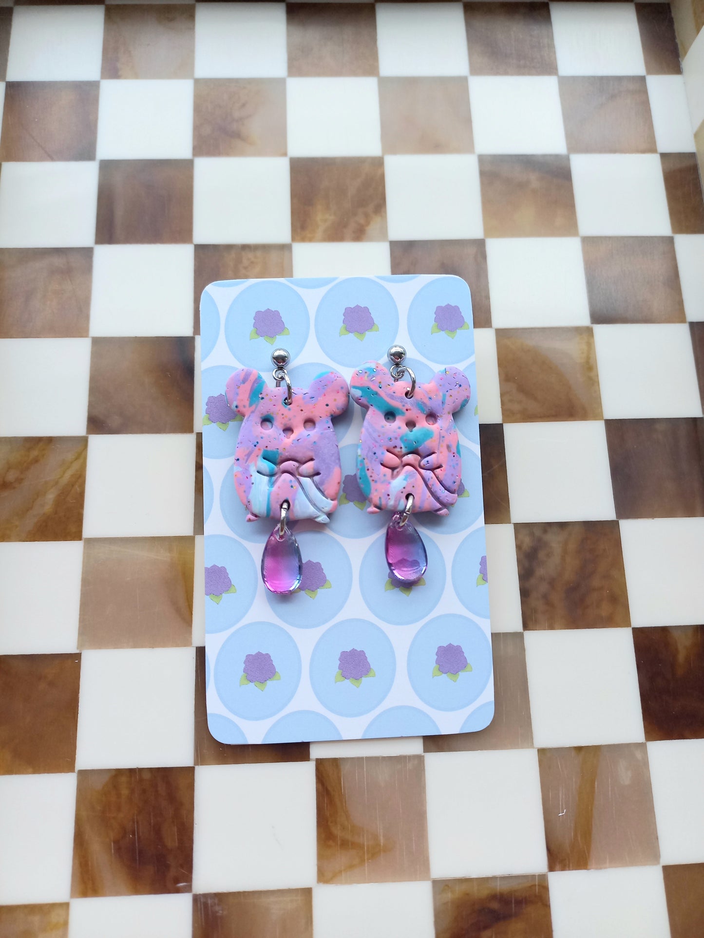 Pastel Mouse Earrings
