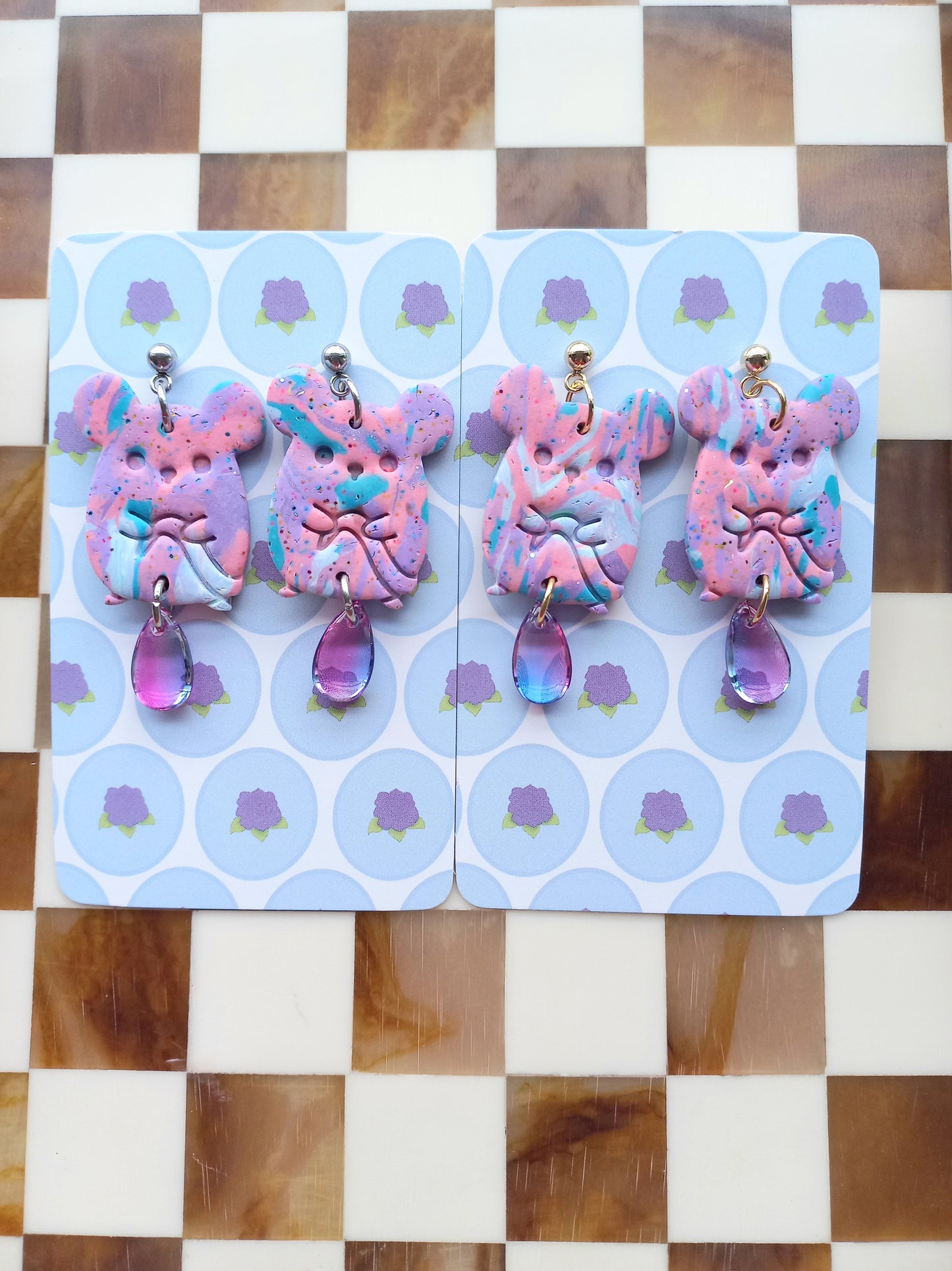 Pastel Mouse Earrings