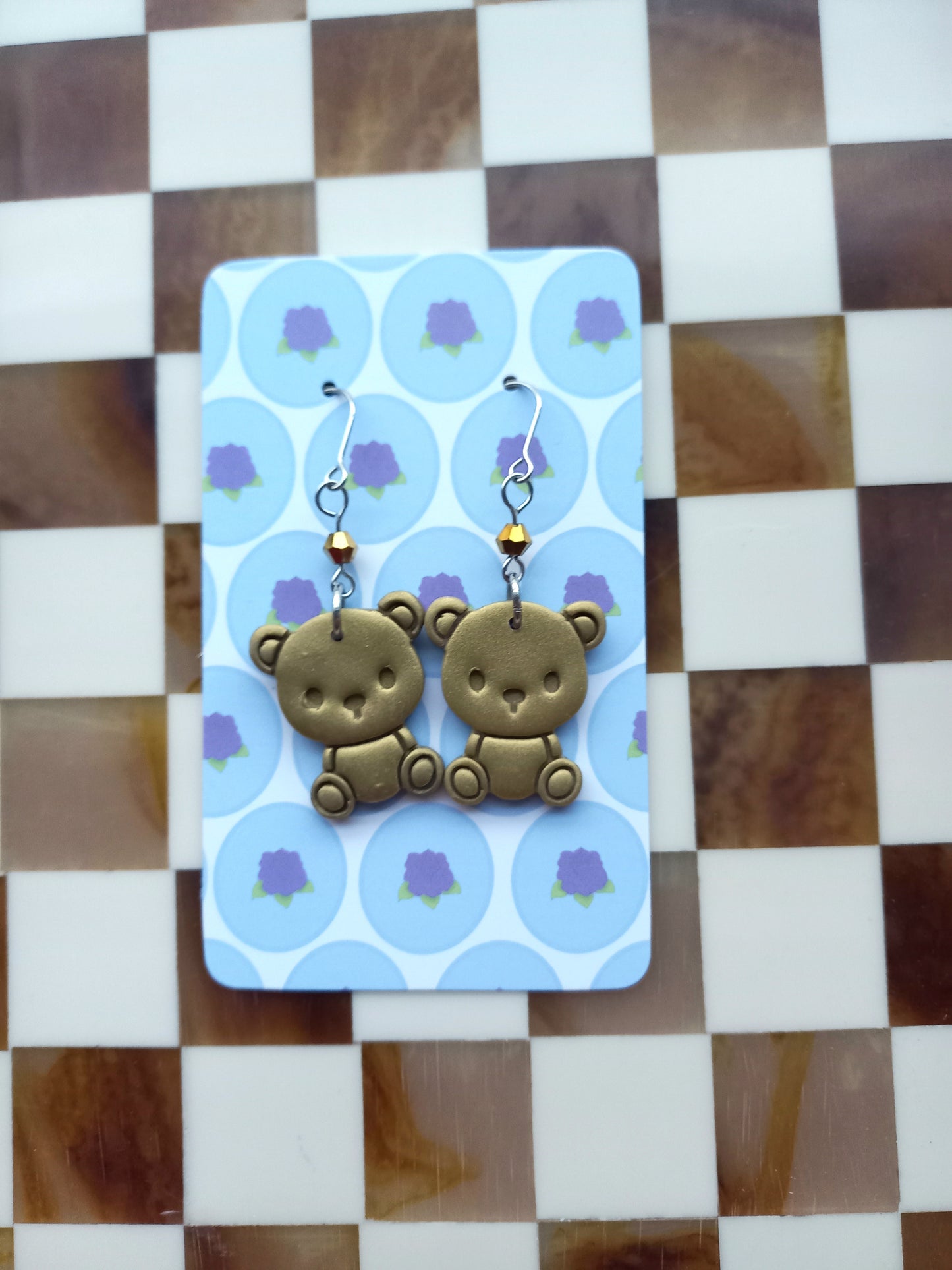 Snuggly Teddy Bear Earrings