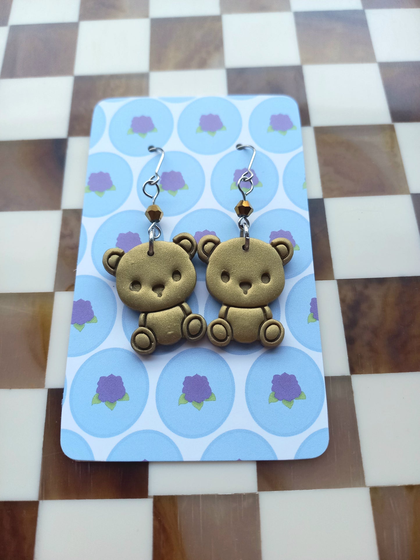 Snuggly Teddy Bear Earrings