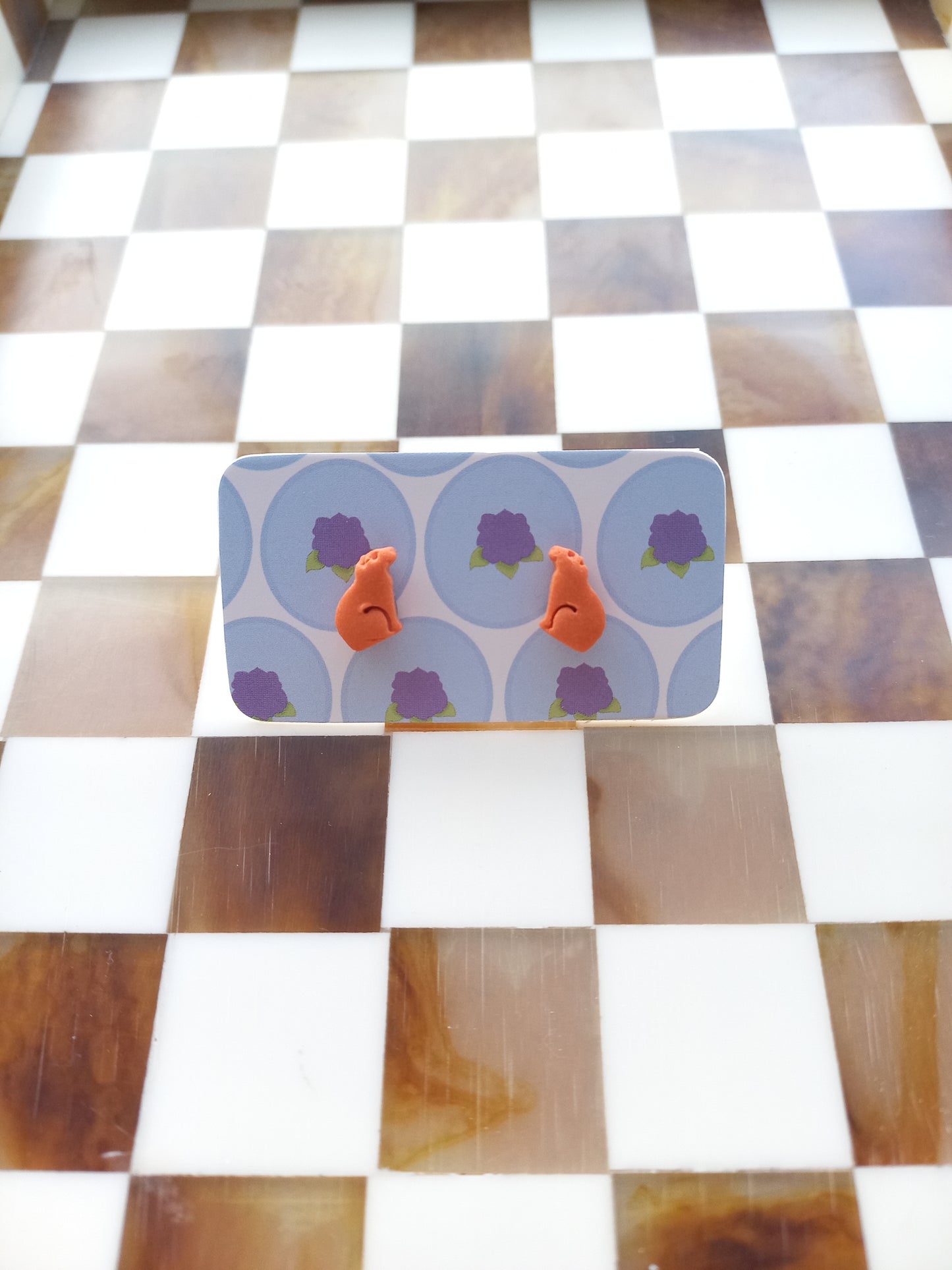 Tiny Orange Capybara Studs