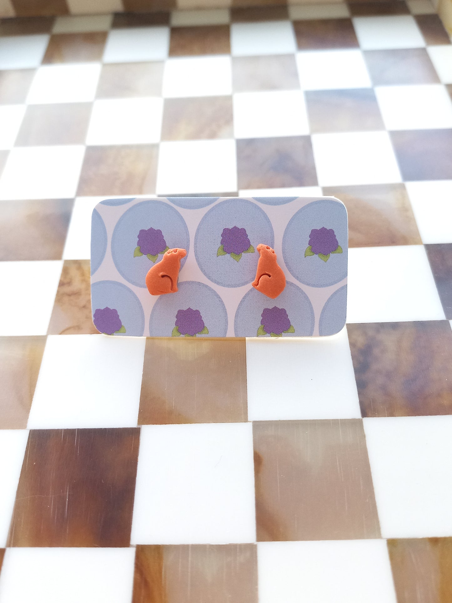 Tiny Orange Capybara Studs