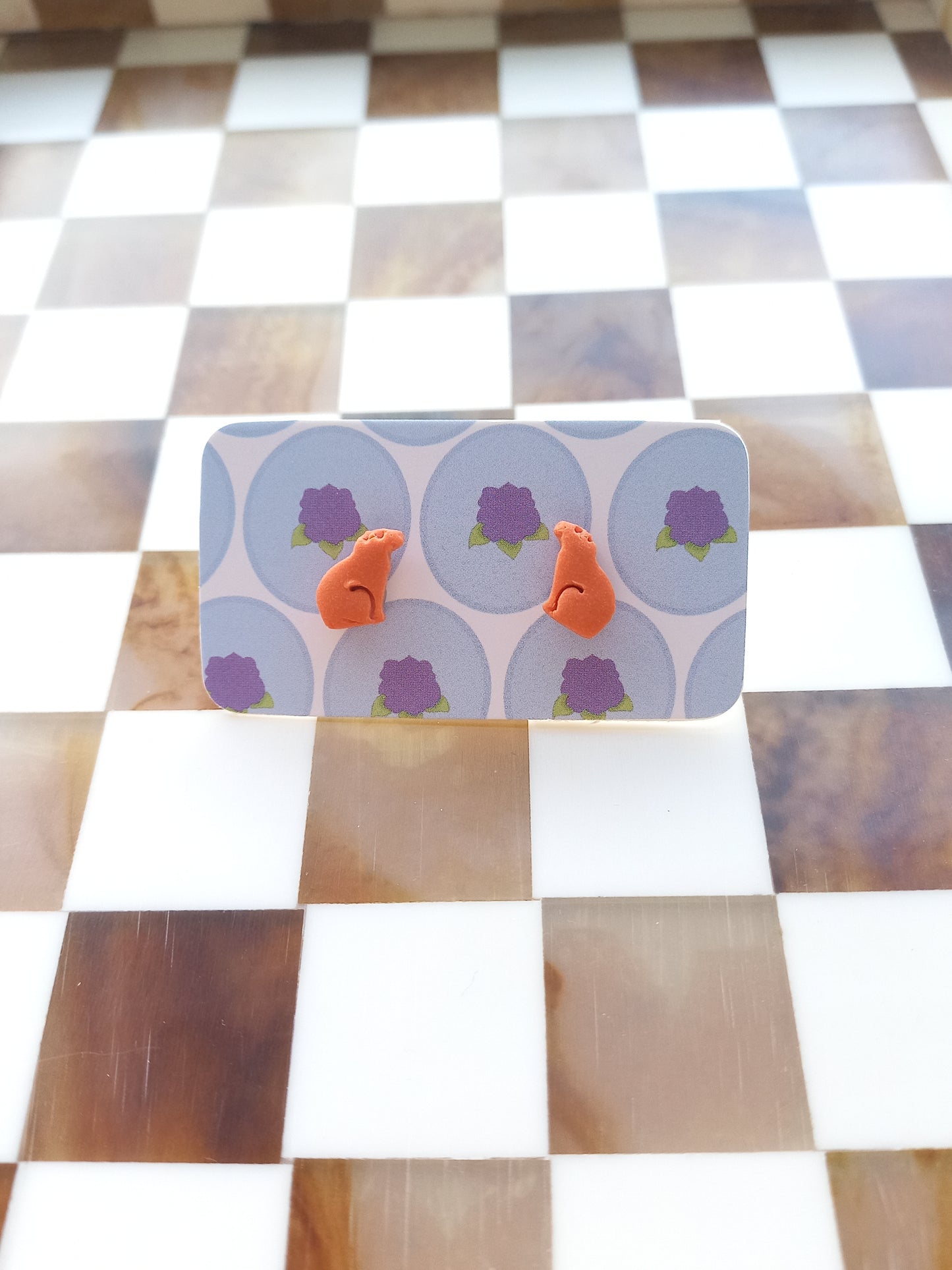 Tiny Orange Capybara Studs